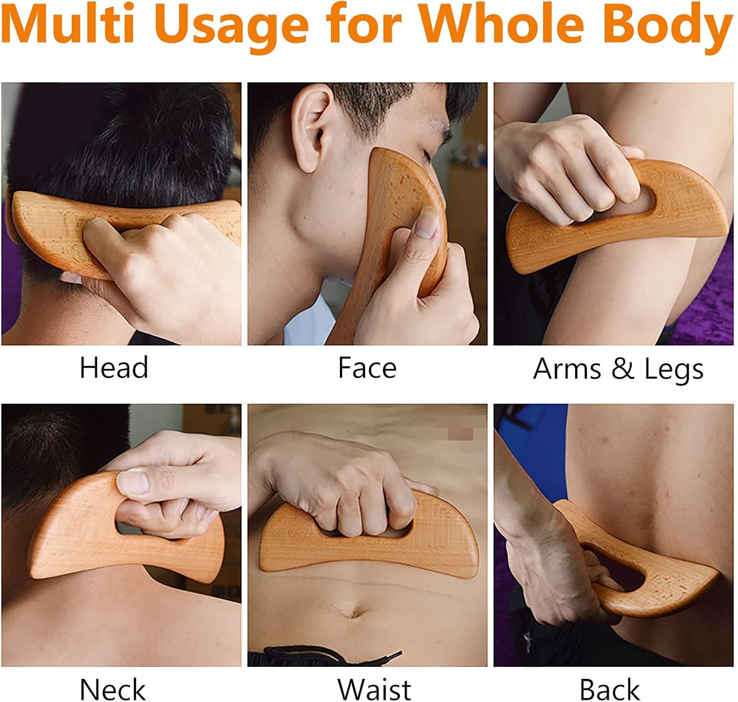 7 herramientas de masaje de terapia de madera, masajeador de drenaje linfático para aliviar el dolor muscular, kit de maderoterapia para esculpir el cuerpo para anticelulitis, moldear el