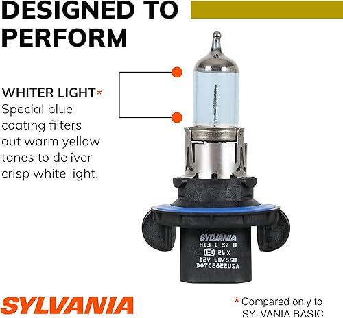 Miniatura 6 de SYLVANIA - Bombilla halógena H13 (9008) SilverStar zXe GOLD de alto rendimiento para faros delanteros - Salida de luz blanca brillante, mejor