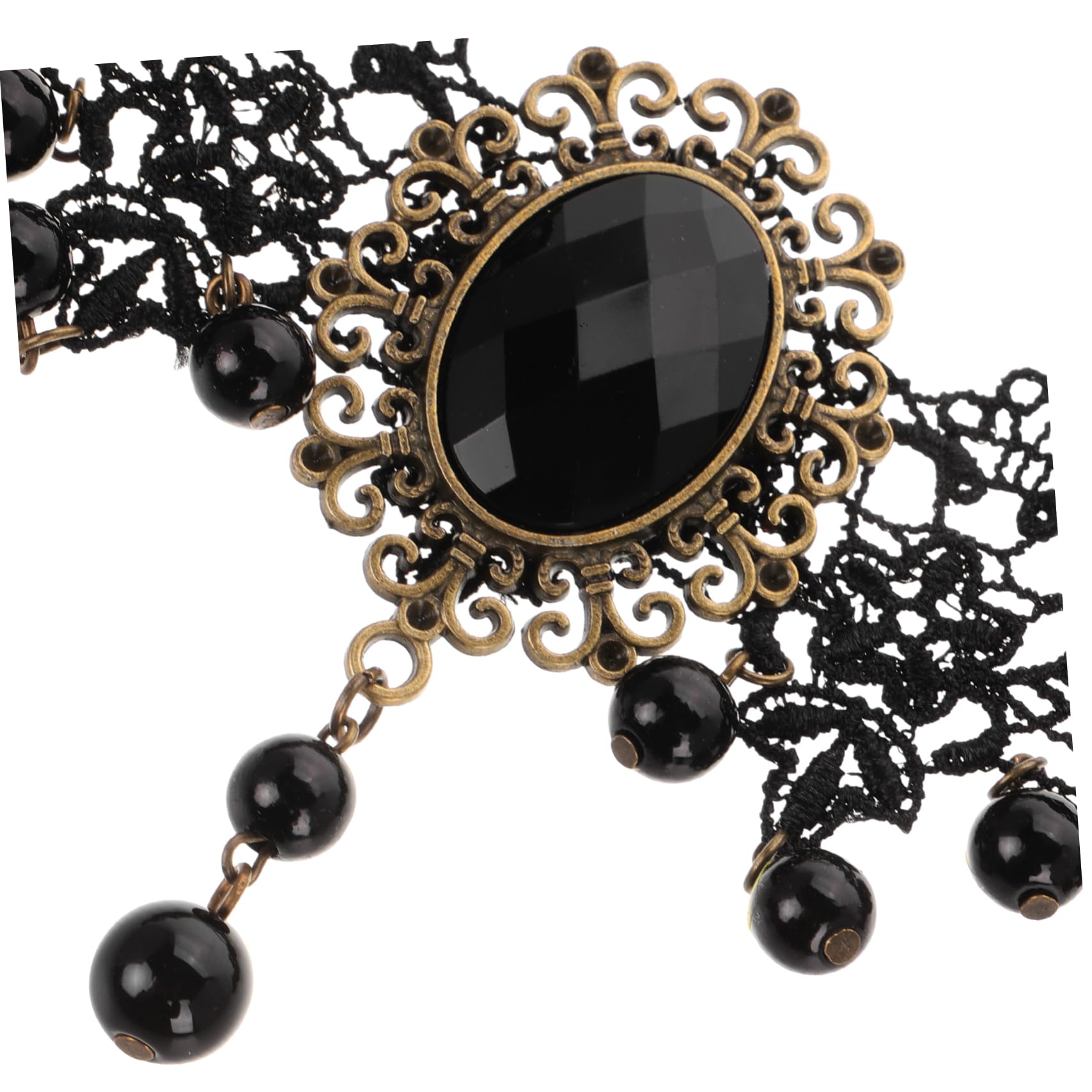 Healeved 4 Stück Gothic Lace Choker mit Kristallanhänger und Teardrop Design Halloween Accessoire für Damen für Maskenbälle und Besondere Anlässe
