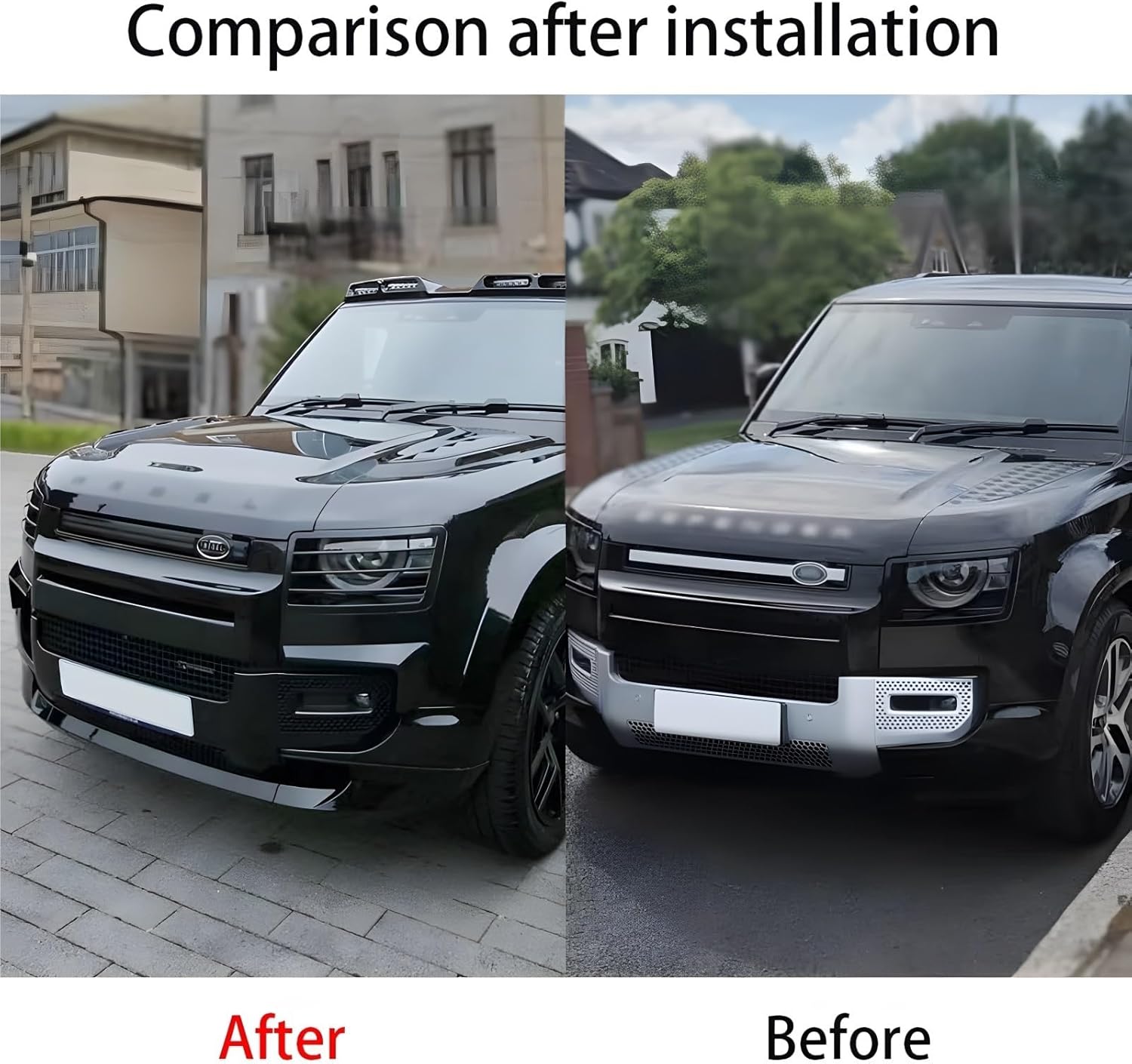 Front Bumper Splitter Compatible for Land Rover Defender 2020-2023 Lip Diffuser Spoiler Body Kit Protector Plate Decorative Strip Shovel