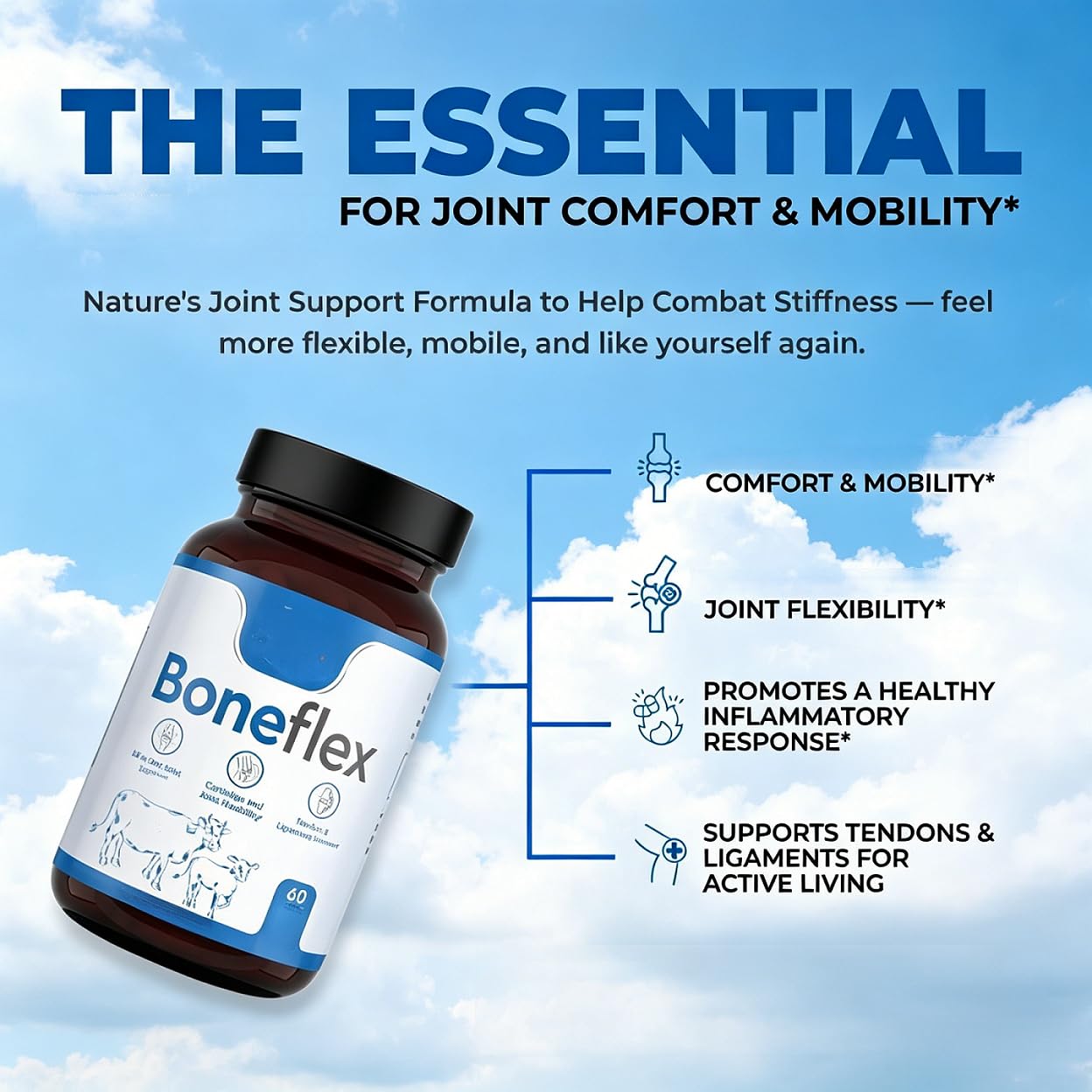 Bone-flex, ayuda a la estabilidad y flexibilidad del cartílago,2 piezas