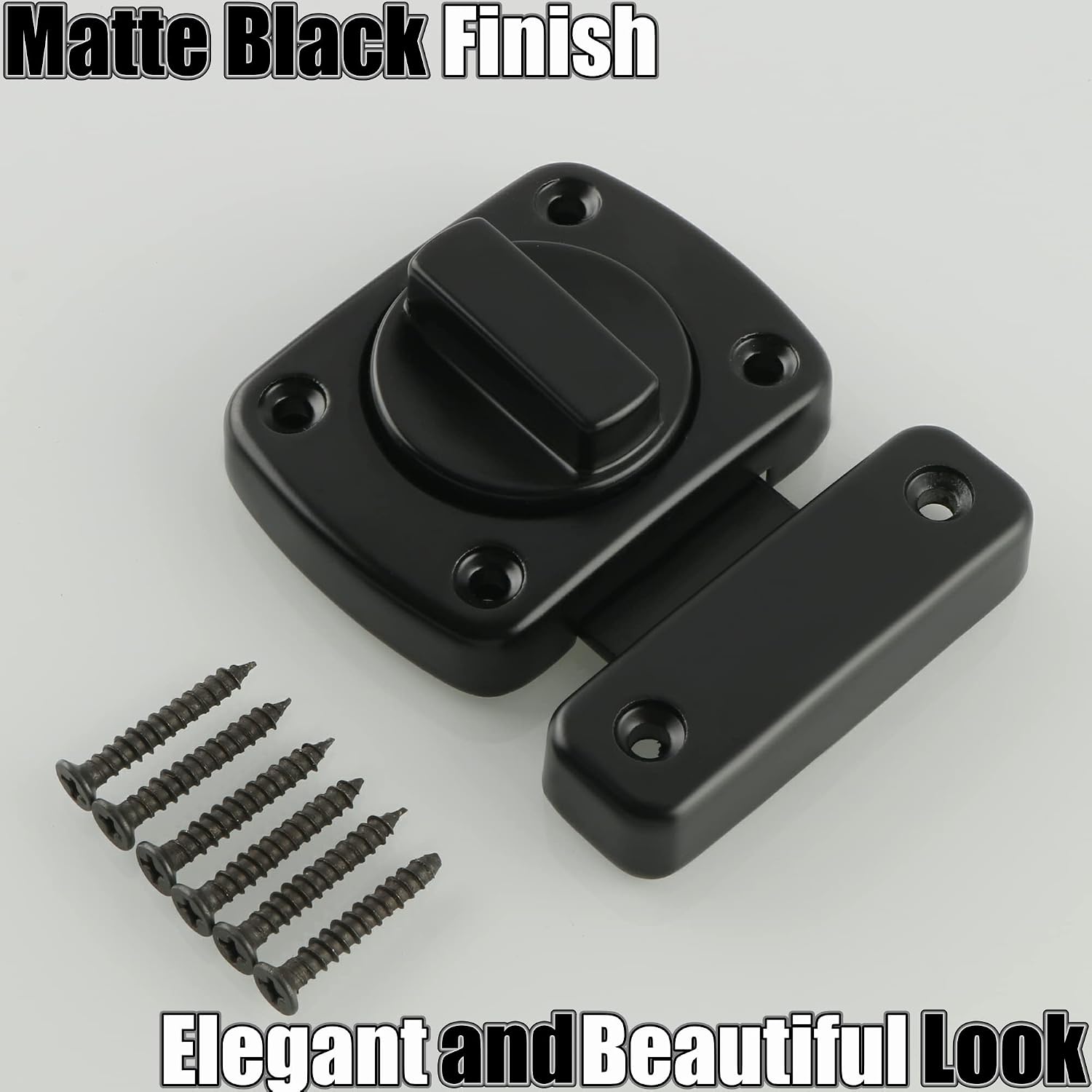 Alise Gate Latch Slide Bolt Latches Lock,Safety Double Sided Gate Hardware,MS250U-B Plating Black