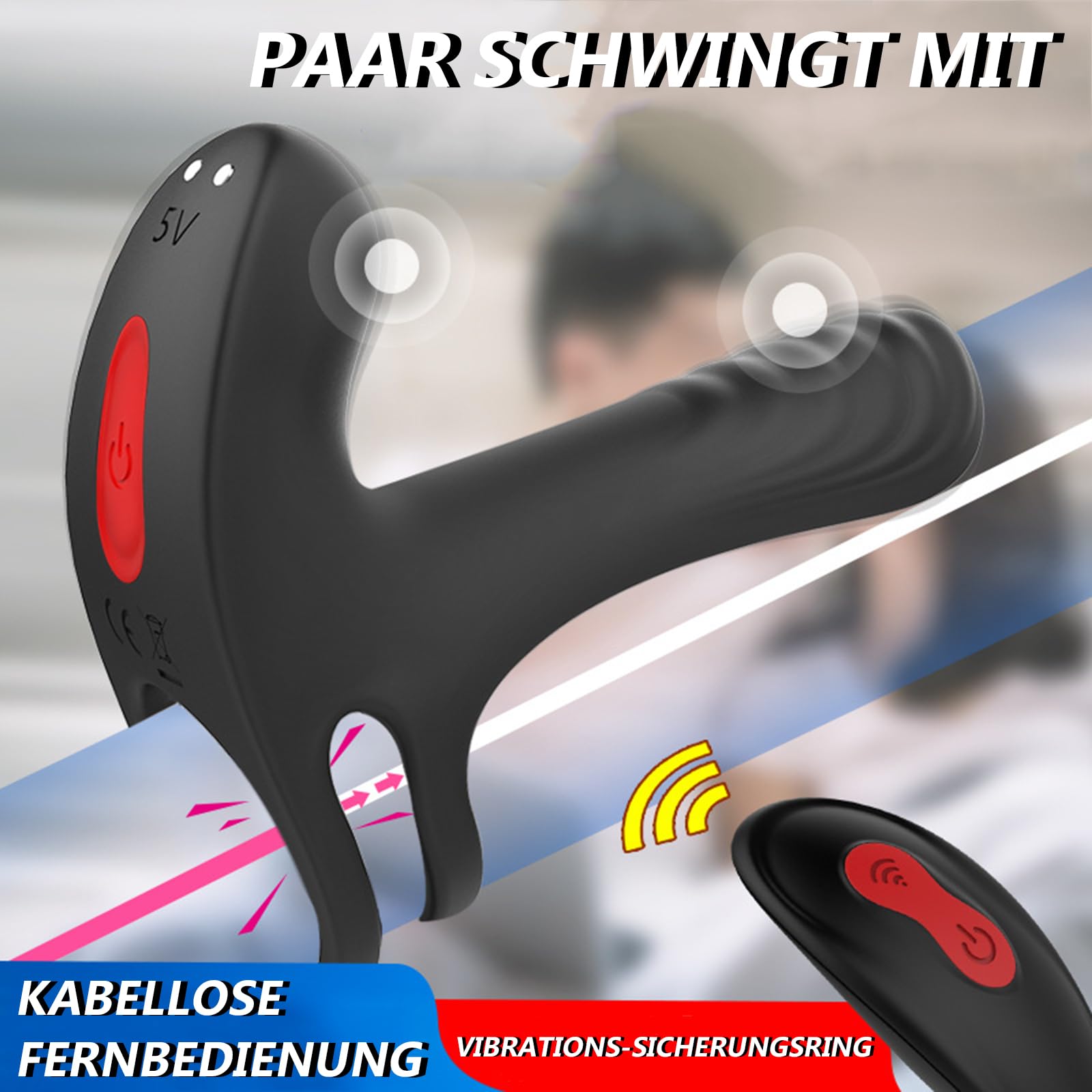 Penisring Vibrator Sex Spielzeug für Die Paare,Penis Ring Erotik Sex Spielzeug für die Männer mit 9 Vibrationsmodi,Sextoysets für Men Paare Vibratorensets.