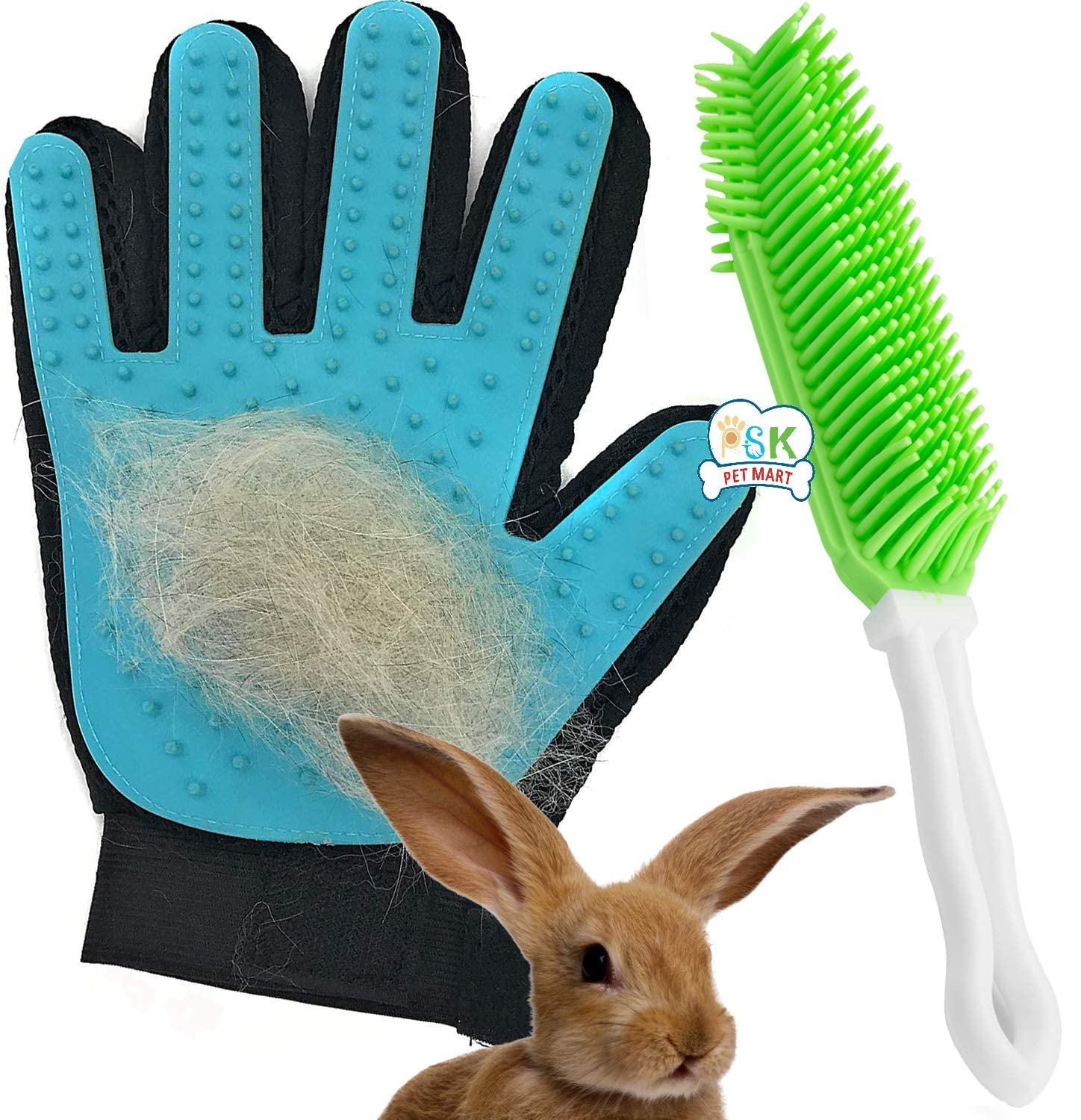PSK PET MART Rabbit Brush and Grooming Glove - 2PCS - Gentle on Bunnies and Guinea Pigs- Small Animal Hair Remover (B09W9WK5XQ) Amazon Price History, Amazon Price Tracker