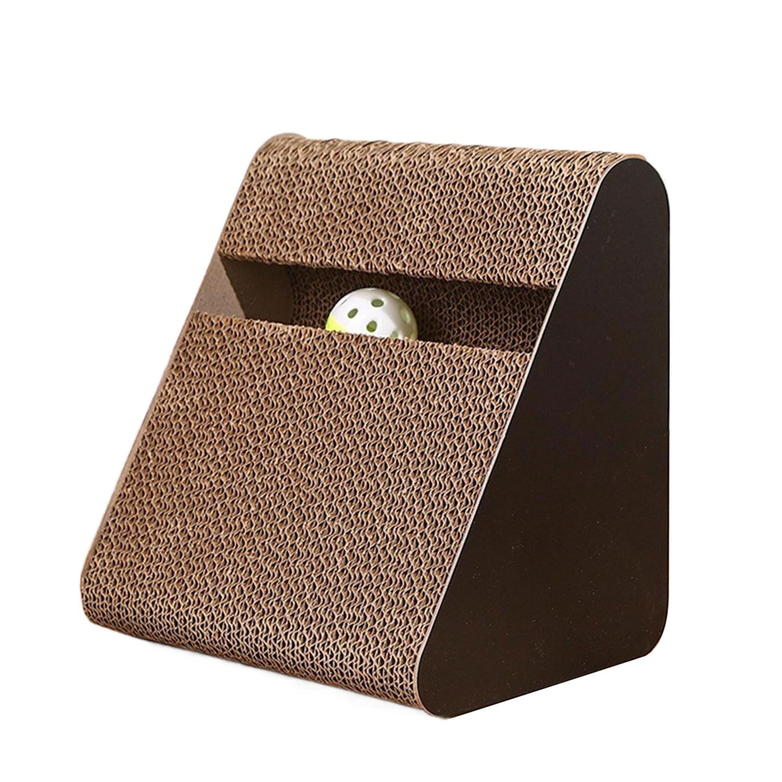 Hrtyvhin Cats Scratcher Triangle Cardboard Toy With Rotating Toy For Stress Reduce And Interaction Playtimes