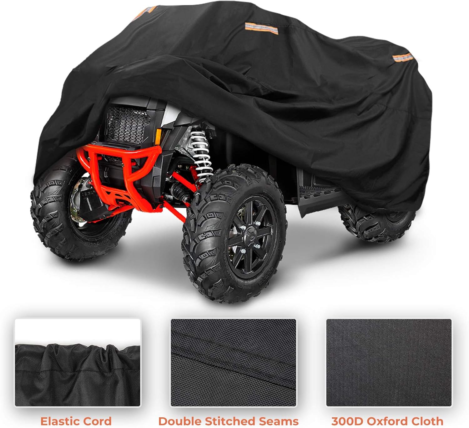 KEMIMOTO ATV Cover Universal, Four Wheeler Cover Waterproof Cover Compatible with Polaris Sportsman 450 570 Polaris Sportsman Fourtrax Can-Am Kawasaki Arctic Cat CFMOTO, 82.7'' X 51.2'' X 46.5''