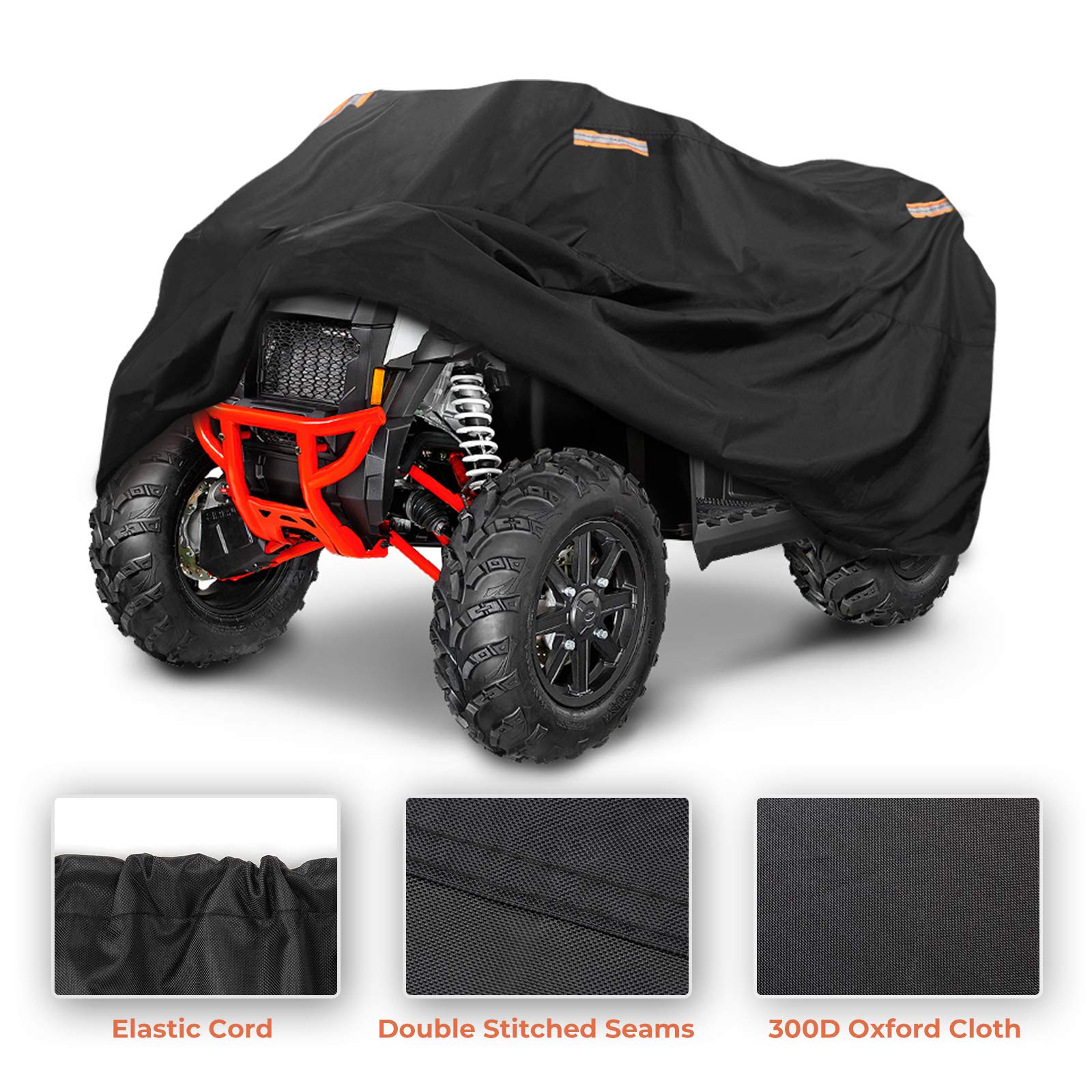 KEMIMOTO Funda Impermeable Universal para ATV, Tejido Oxford Oxford 300D, Resistencia al Viento, Bandas Reflectantes