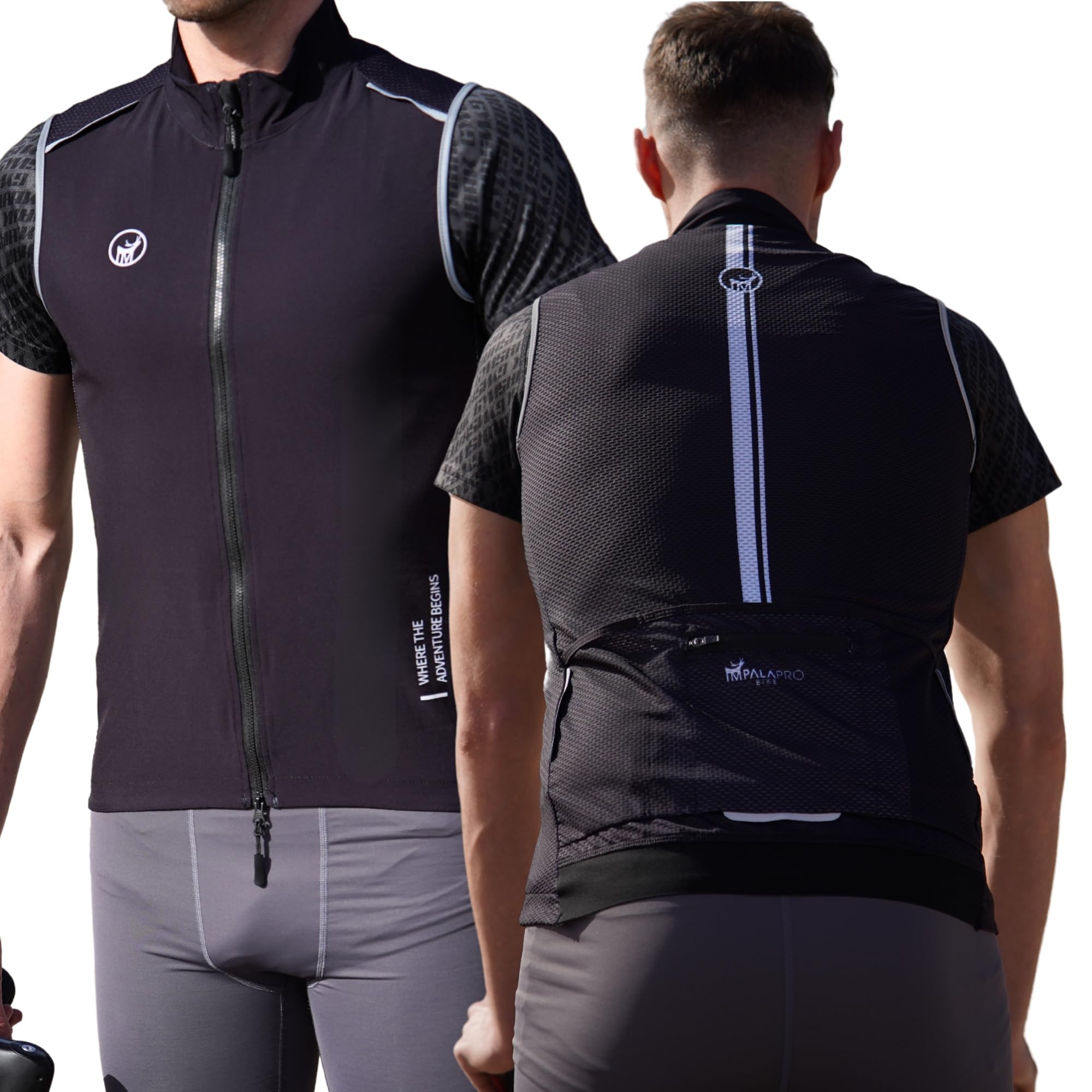 IMPALAPRO Gilet Vélo Réfléchissant – Gilet Sans Manche Coupe Vent Vélo