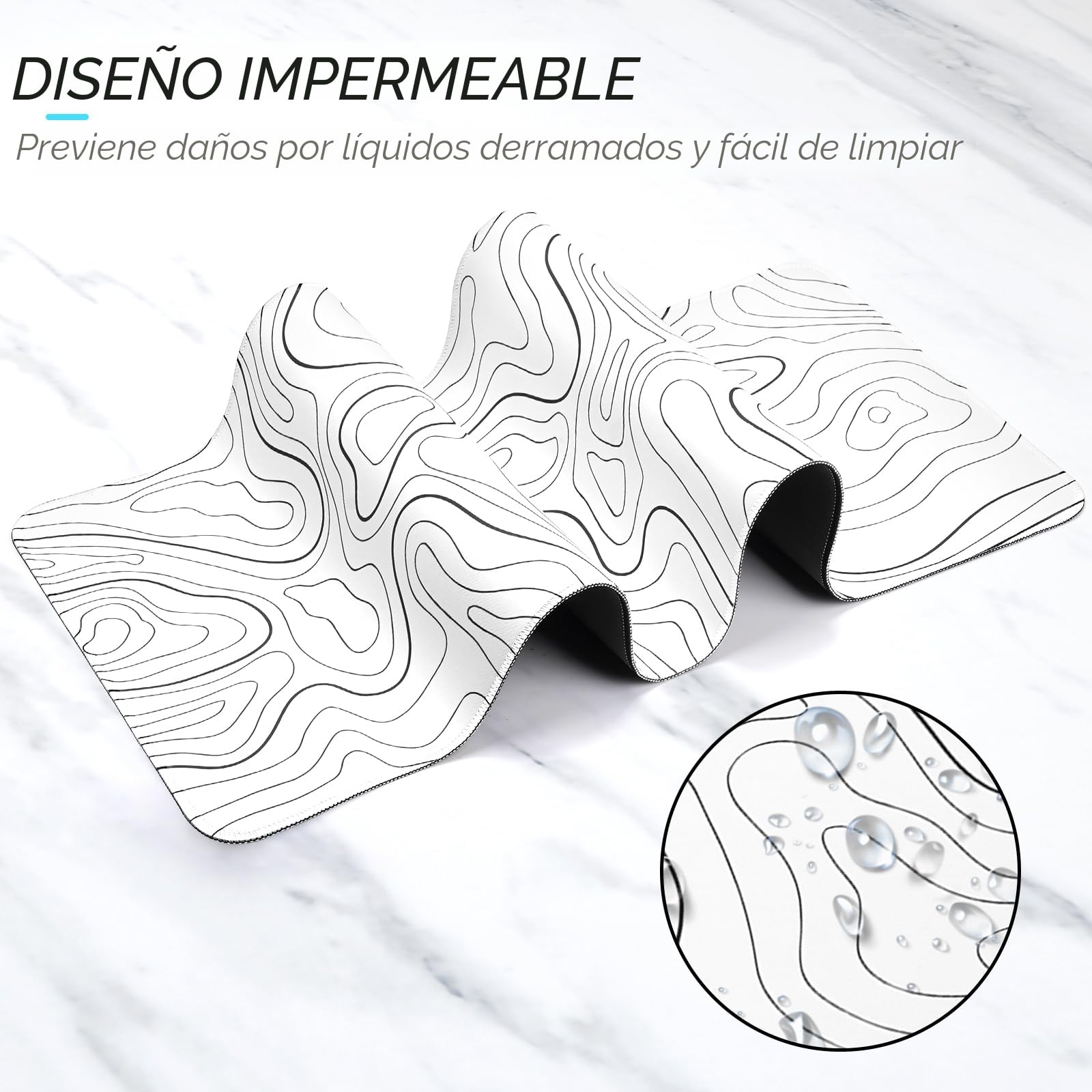 EFISH Alfombrilla de ratón japonesa (800 × 300 × 3 mm) – Gran soporte de escritorio con base de goma y bordes cosidos