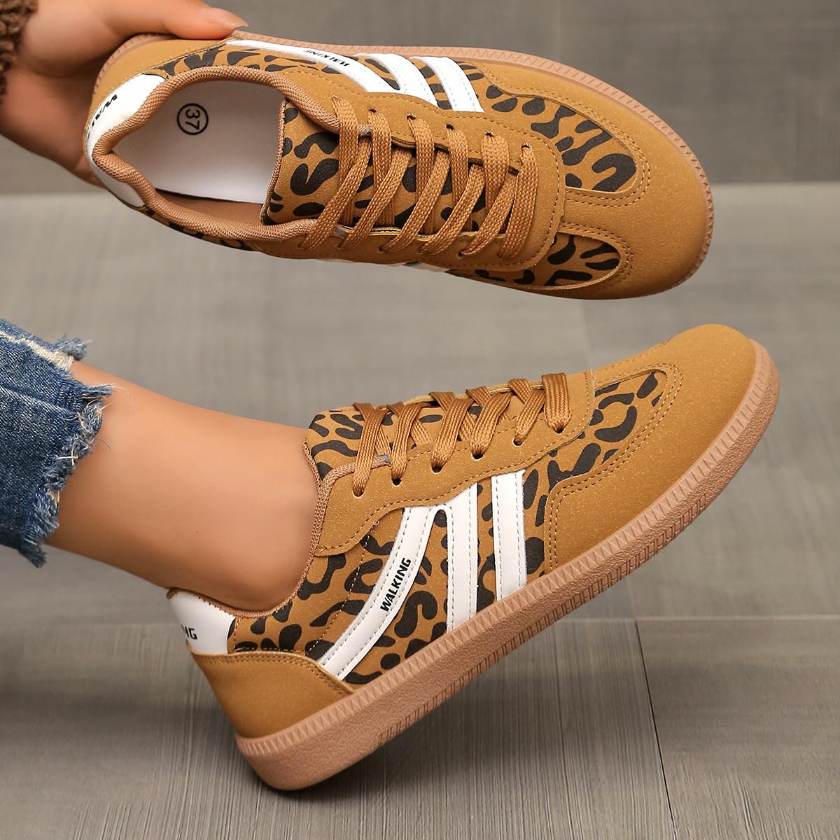 Zapatos ortopédicos casuales antideslizantes con puntera redonda para mujer, estilo retro, con cordones, tenis de moda para caminar