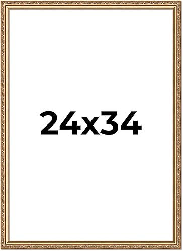 Vista 243 de Poster Palooza Marco de fotos de madera tradicional dorado antiguo de 6 x 18 pulgadas con plexiglás acrílico UV, respaldo de tablero de espuma