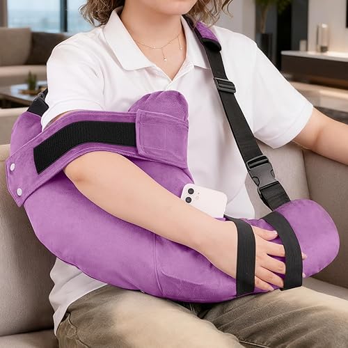 Miniatura 18 de Almohada de puño rotador, almohadas para dormir lateral para adultos, soporte de hombro para después de la cirugía de hombro, almohadas para cuello