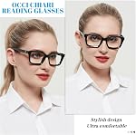 OCCI CHIARI Reading Glasses Women Stylish Square Readers 1.0 1.25 1.5 1.75 2.0 2.25 2.5 2.75 3.0 3.5 4.0