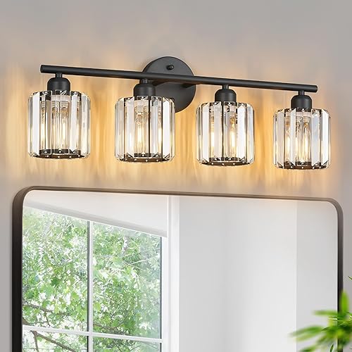 Miniatura 22 de Moderna lámpara de tocador de cristal de 2 luces, lámpara vertical de baño de níquel cepillado sobre espejo para tocador y lavabo, compatible con