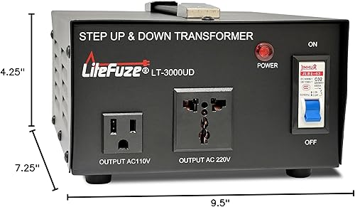 Miniatura 10 de LiteFuze Transformador de voltaje de 3000 vatios elevador hacia arribaabajo - Convertidor de potencia de 110 V a 220 V220 V a 110 V - Cable
