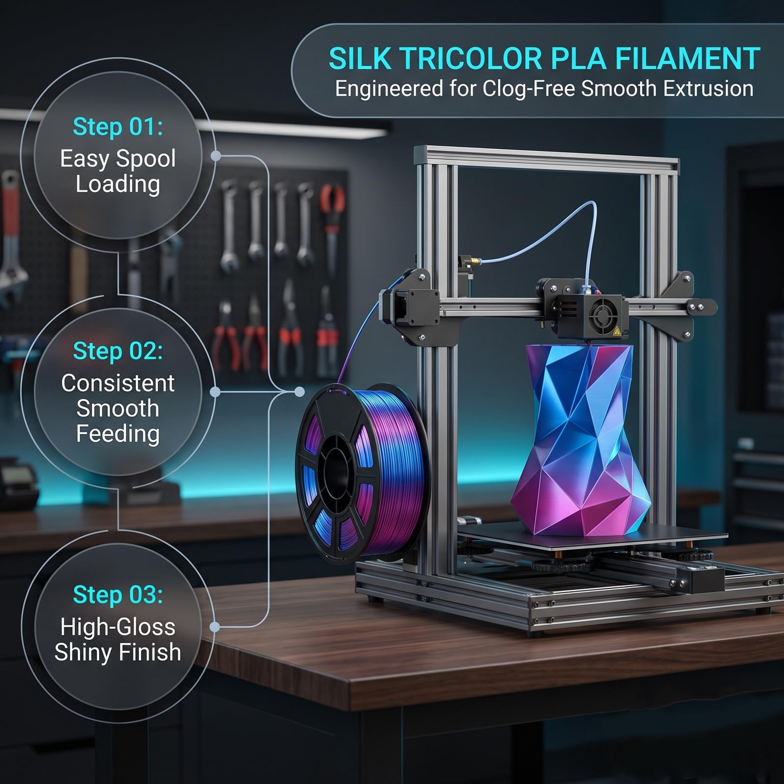 Paquete de Filamento Pla para Impresora 3d 1,75mm 250g Compatible y Estable