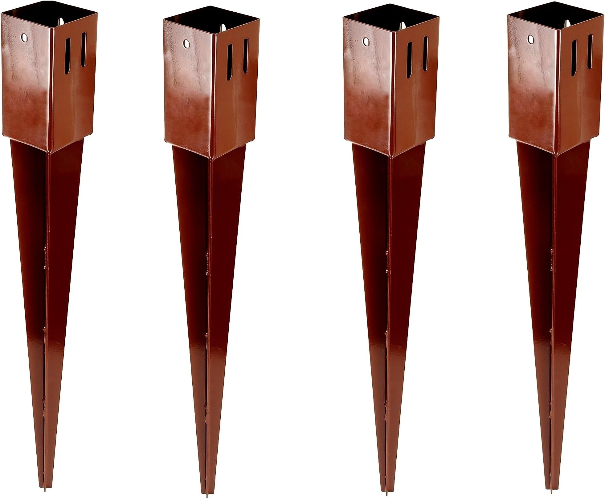 Unibos | Heavy Duty | Fence Post Spike Holder Support | Rust Resistant Metal Stakes | Drive down Spikes for Posts | Spike Grip Holder (4)