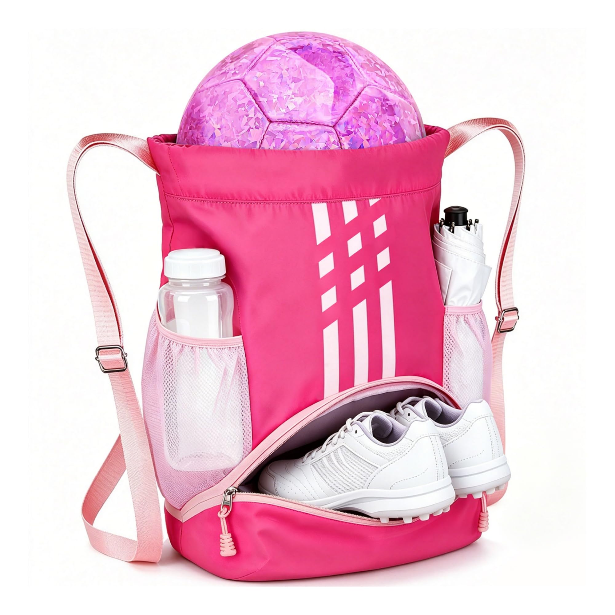 Soccer Bag, Youth Drawstring Backpack for Volleyball Basketball Sports