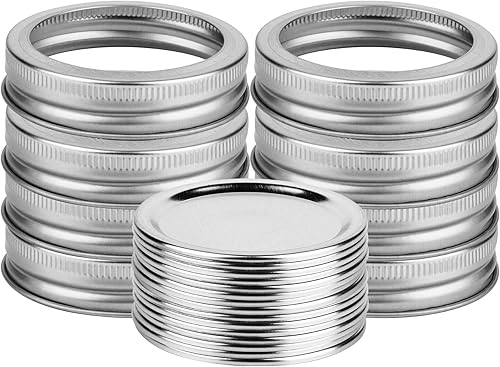 Miniatura 8 de Beautyflier Tapas de conservas con anillos de boca regular, tapas de tarro de masón de alta calidad para bola de boca regular, tarros Kerr, tapas de