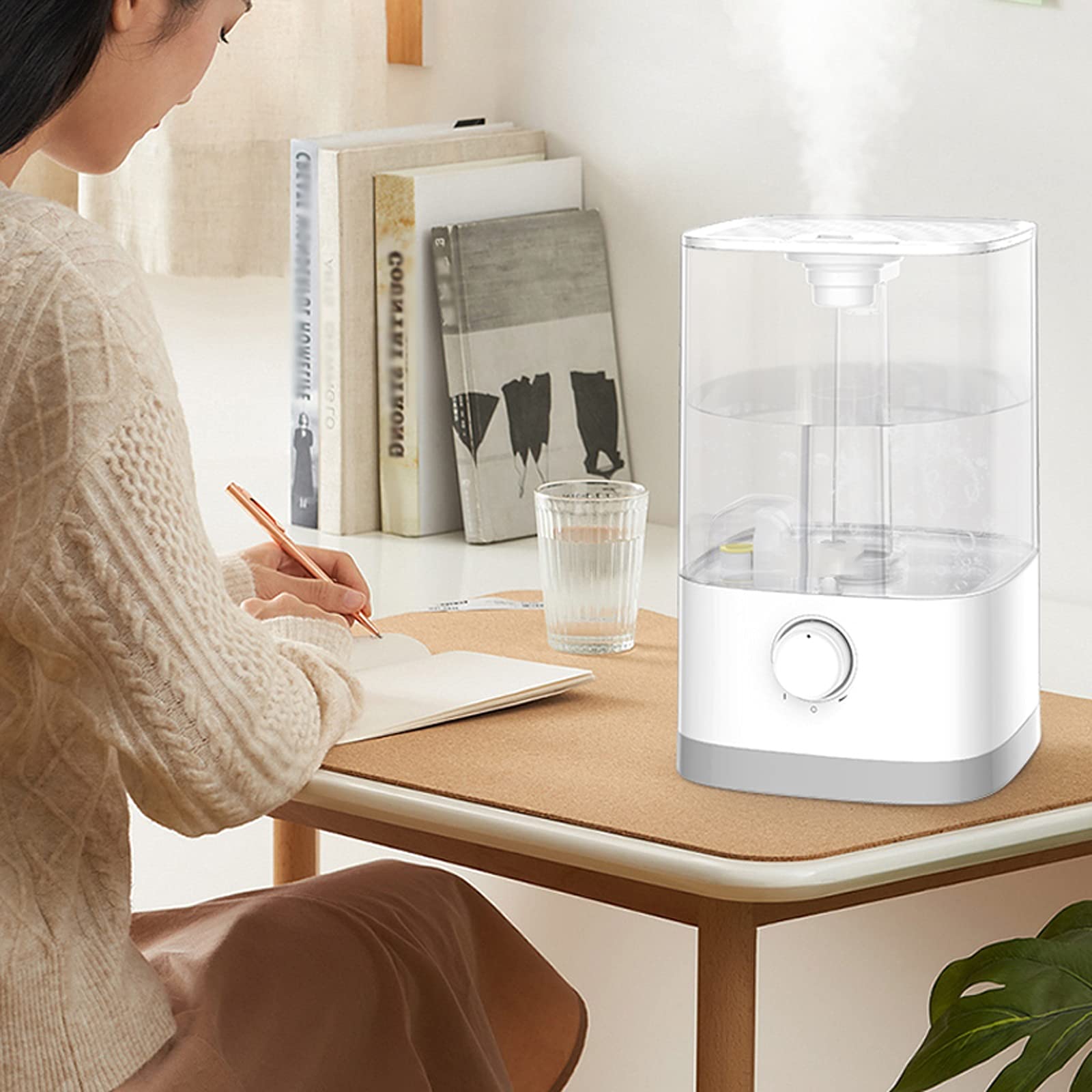 Humidificadores de Aire Humidificador, humidificadores ultrasónicos for bebés de Dormitorio Inicio, Apagado automático, Super Tranquilo Silencioso Humidificadores