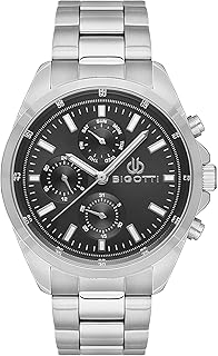 ساعة بسوار من الستانلس ستيل للرجال بيجوتي ميلانو - BG.1.10470-1 تناظري بمينا أسود