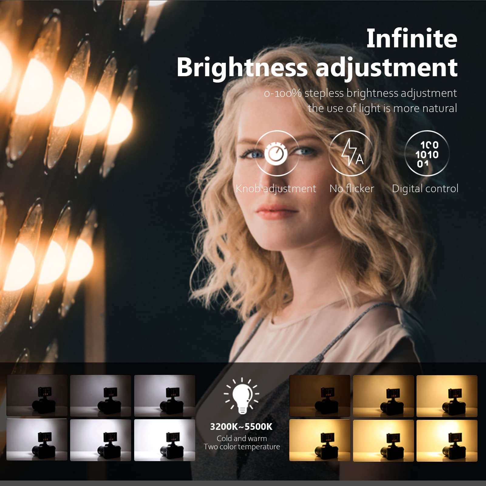 Kamera LED-Licht, On-Kamera Video füllen Licht Lampe 5500K 96 Pcs LED für Hochzeit, außerhalb des Schießens, Nachrichten-Interview