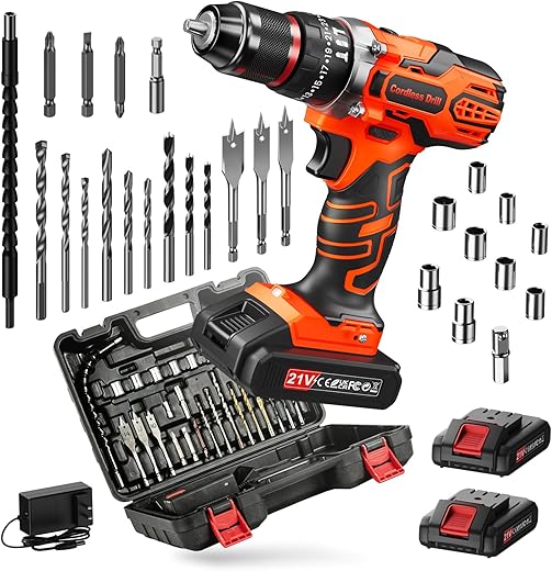 Avvitatore a Batteria 20V, Trapano Avvitatore Batteria con 2 Batterie 2.0Ah, 25+1...
