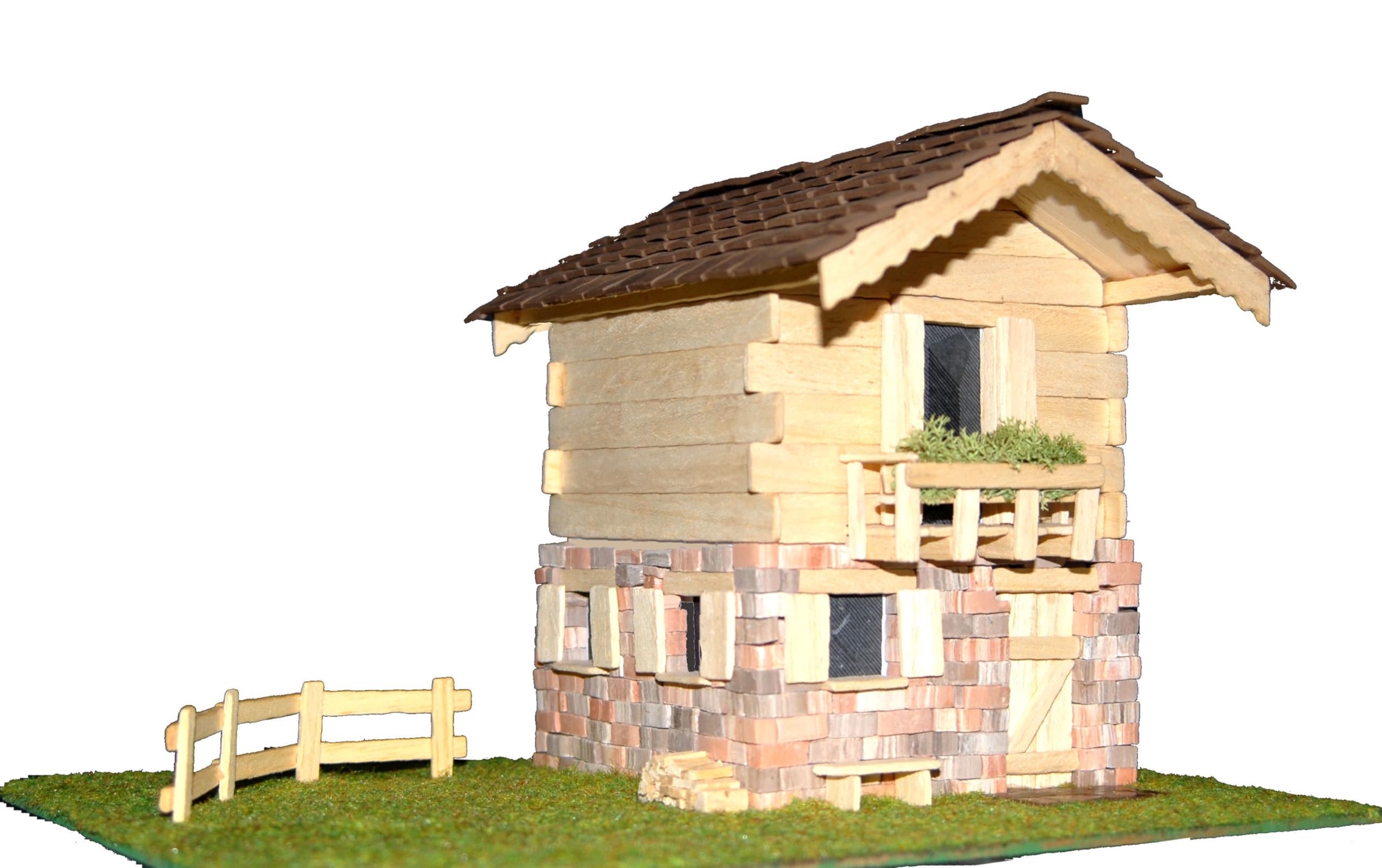DOMUS KITS Maison Trentina,Kit de montage en bois et briques, assemblage nécessaire, échelle 1:50