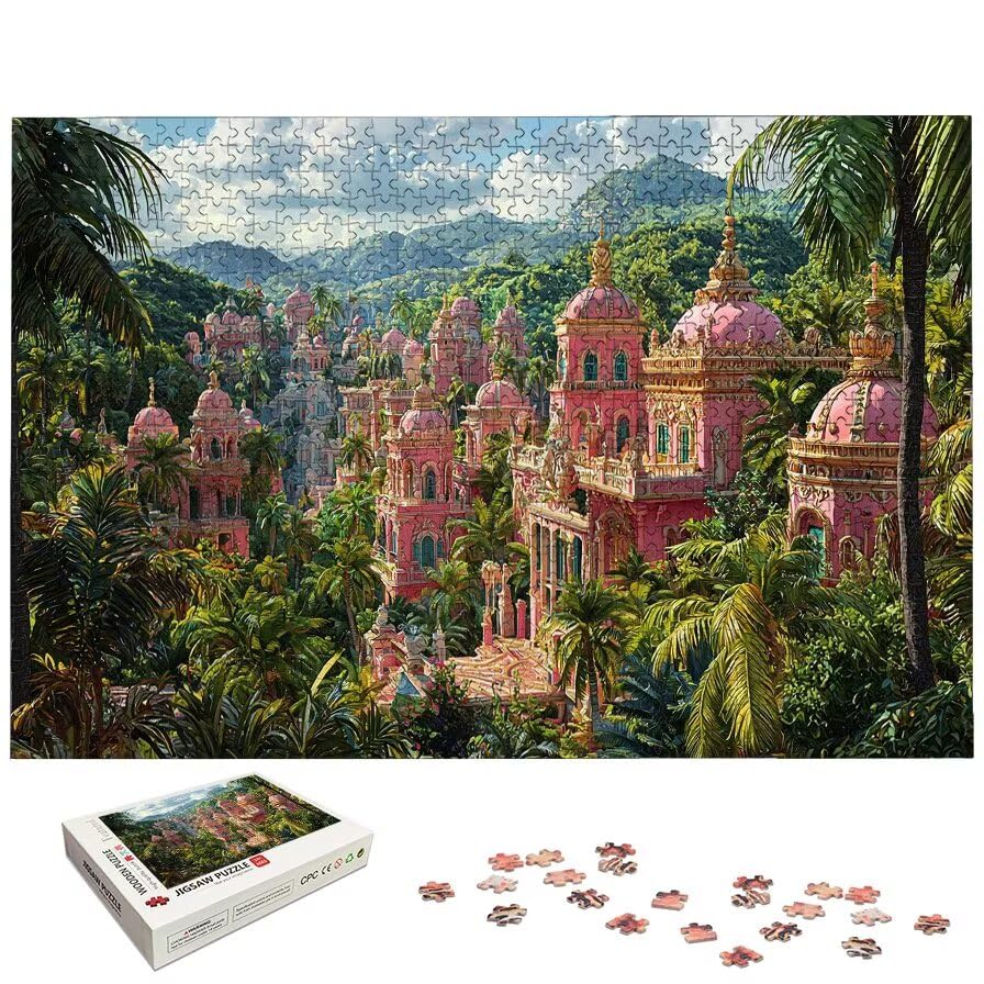 Puzzle 1500 Piezas Castillo para Adultos, Puzzle Paisajes de Madera con Caja Regalo para Adultos, Rompecabezas Desafiante para Toda la Familia, Rompecabezas para Regalo Mujer, Regalo Hombre, -6361