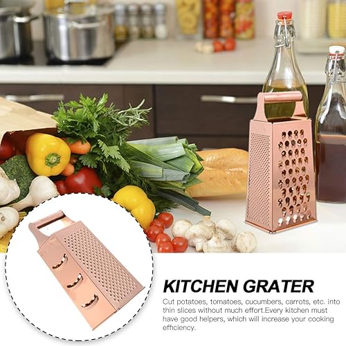 Miniatura 8 de Kichvoe Rallador de cajas de acero inoxidable con 4 lados de rallador de limón y ajo, rallador de alimentos para queso parmesano, chocolate,