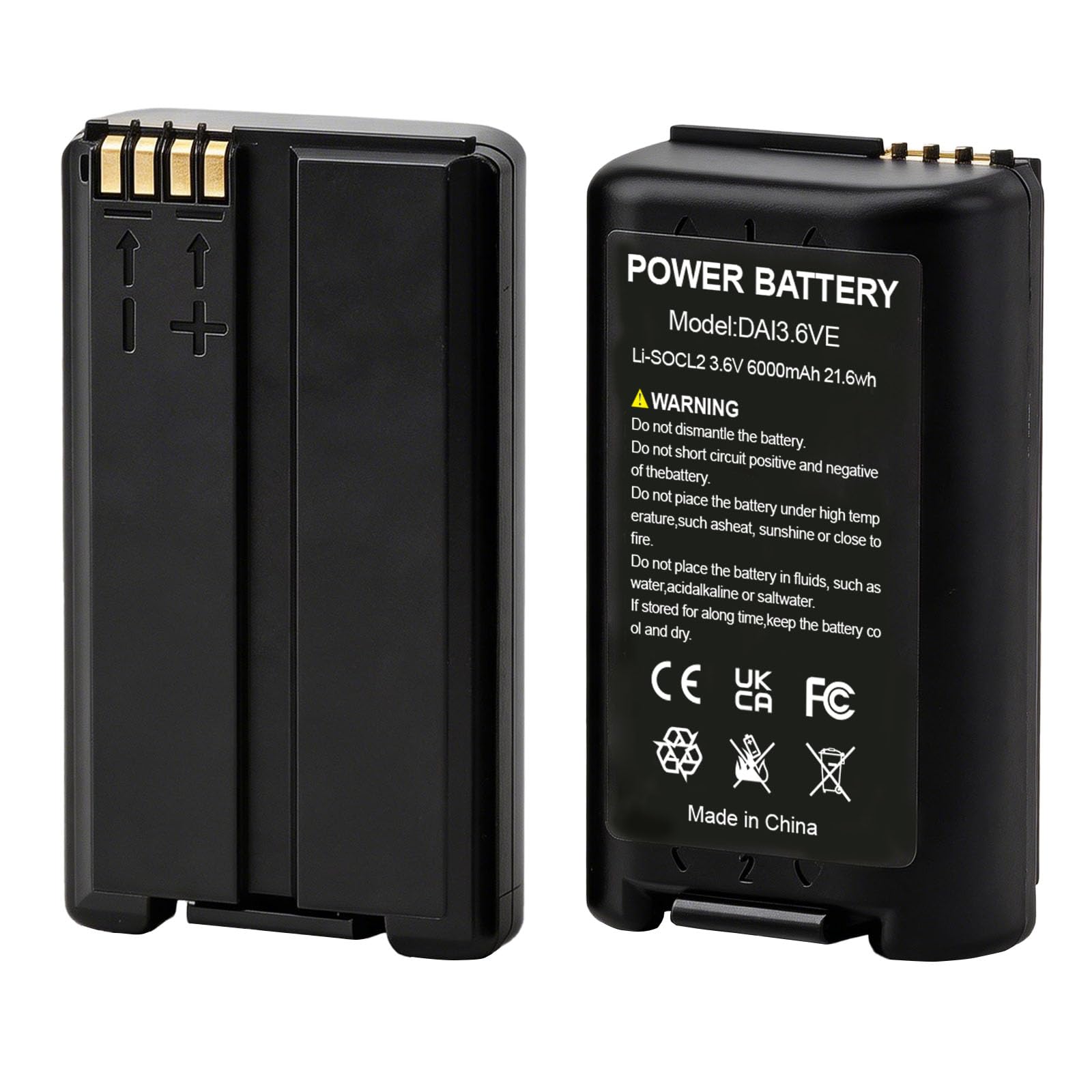 Lot de 2 Piles Alarme BAT25 BAT26 BatLi26 3,6V 6,0Ah Li-SOCl2, Batterie de Rechange Compatible avec Daitem, Hager, ATRAL, Pile Haute Capacité pour Détecteurs de Fumée et Centrales d'Alarme