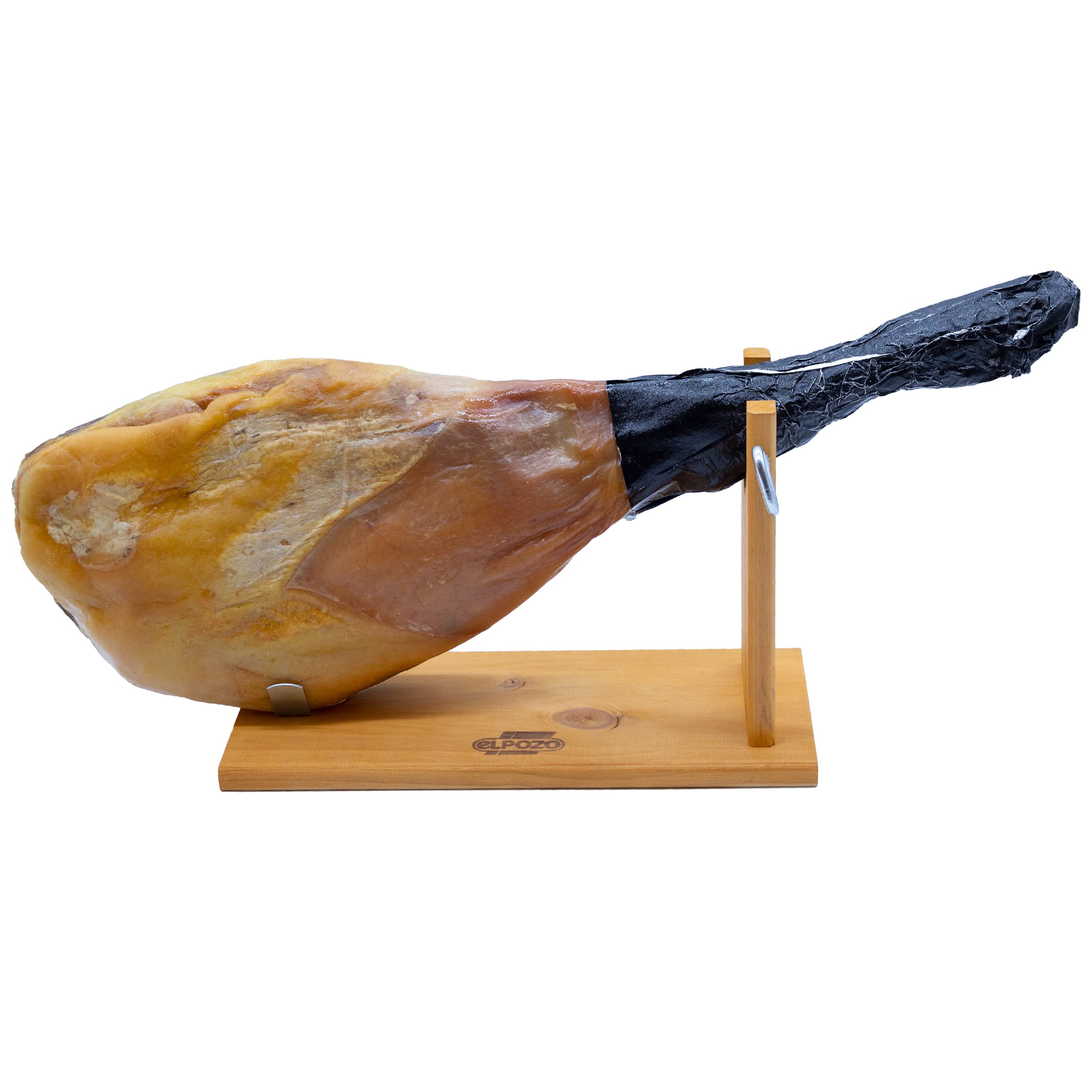 WURSTBARON® spanischer Serrano Schinken am Knochen, traditionell luftgetrocknet und gereift, inkl. Schinkenständer und Messerset, hochwertige Qualität, 7,25 kg