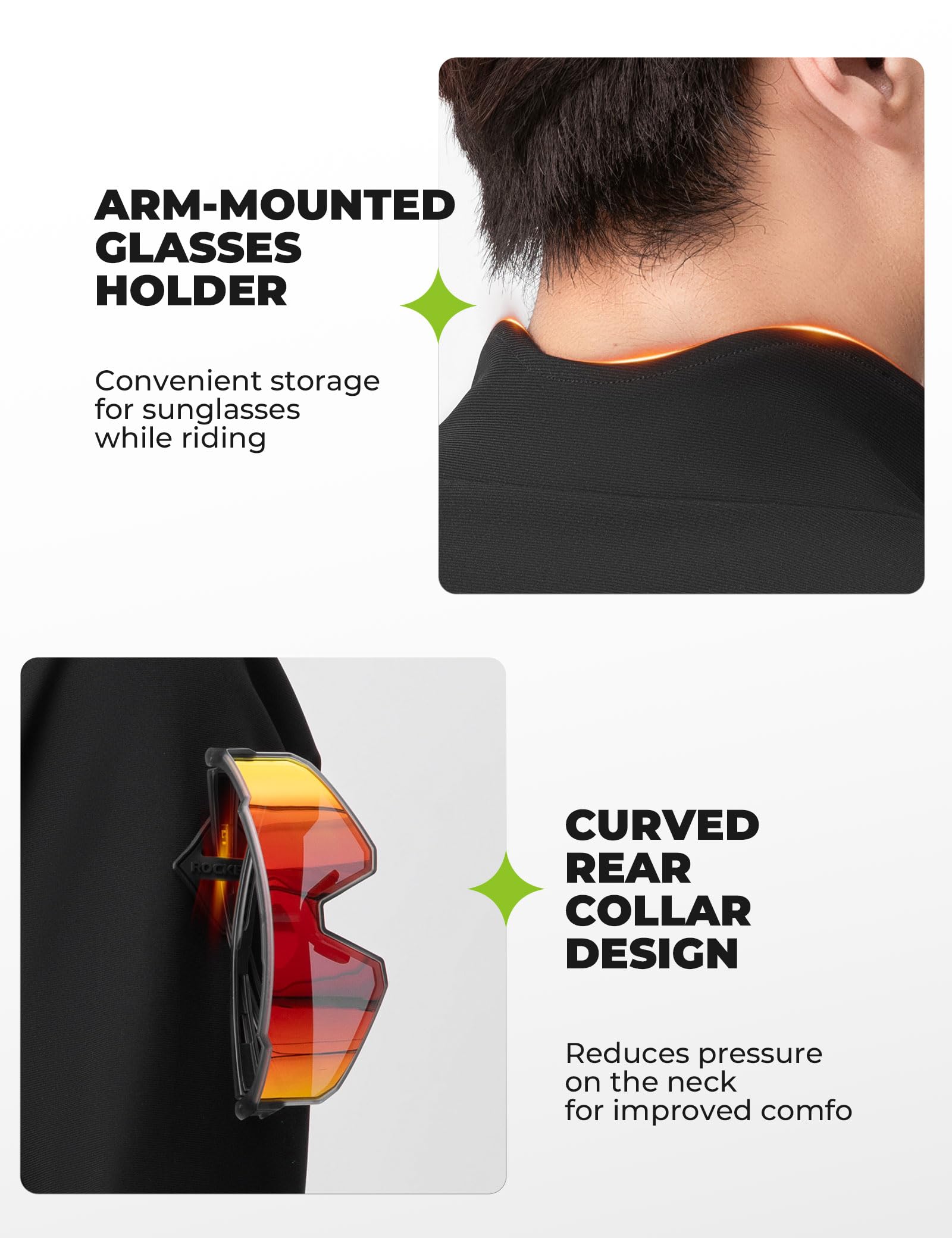 ROCKBROS Chaqueta Cortavientos Ligero para Hombre, Chaqueta Térmica de Forro Polar Deportiva Transpirable Reflectante para Ciclismo Senderismo Deportes al Aire Libre, Negro
