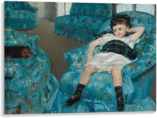 Little Girl in A Blue Armchair by Mary Cassatt Painting Art Poster Picture Frame Print Canvas Poster Wall Paint Art Posters Decor Modern Home 20x26inch(50x65cm)