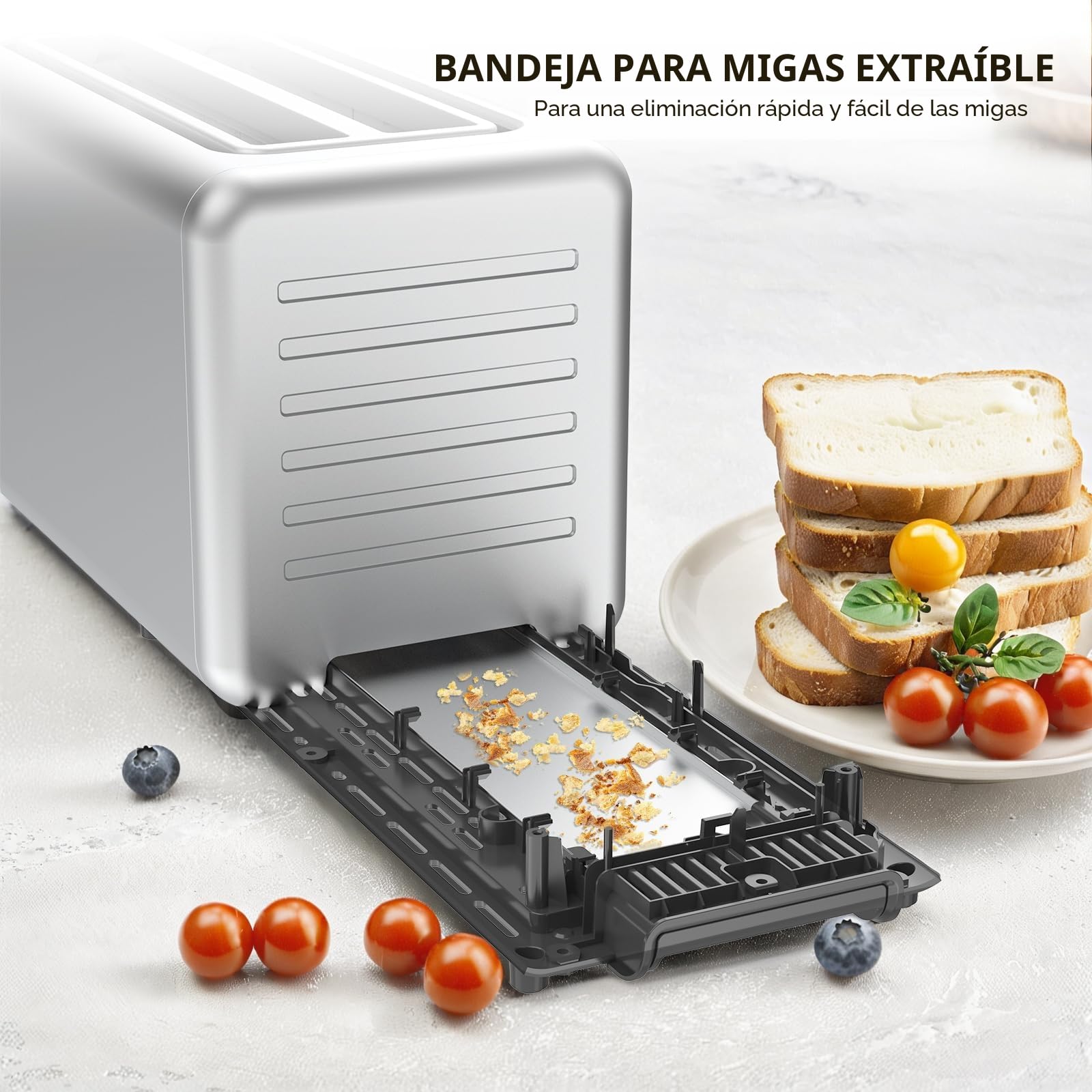 Keenstone - 2x2 Tostadora inteligente con 4 ranuras (pantalla táctil inclinada 75°, control dual independiente, función de malla única, calentamiento y descongelación, 6 ajustes de dorado automático