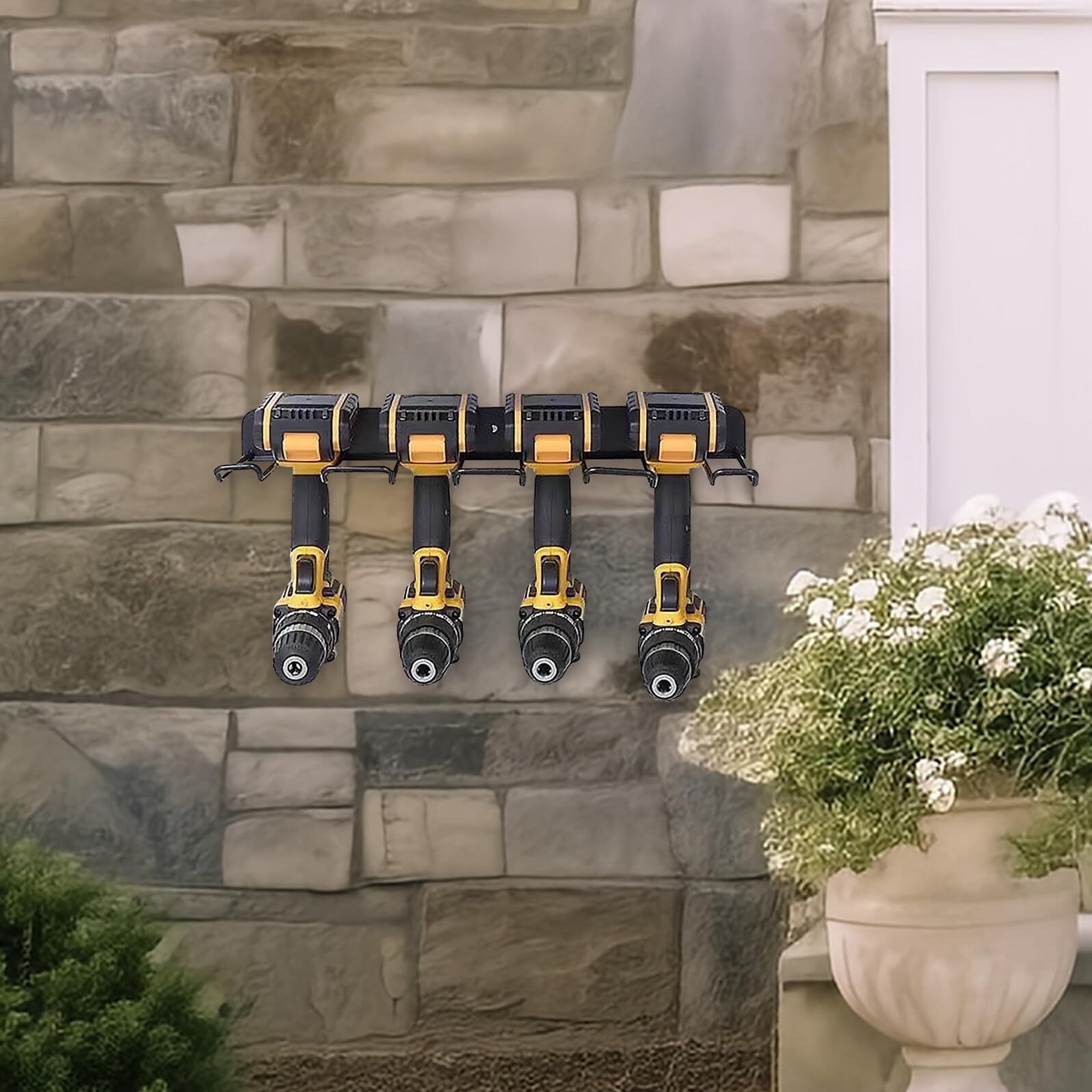 Toyvian Robuster Bohrmaschinenhalter zur Wandmontage aus Kohlenstoffstahl mit Einfachem Installationsdesign Moderner Werkzeugständer für Garage und Heimwerkstatt