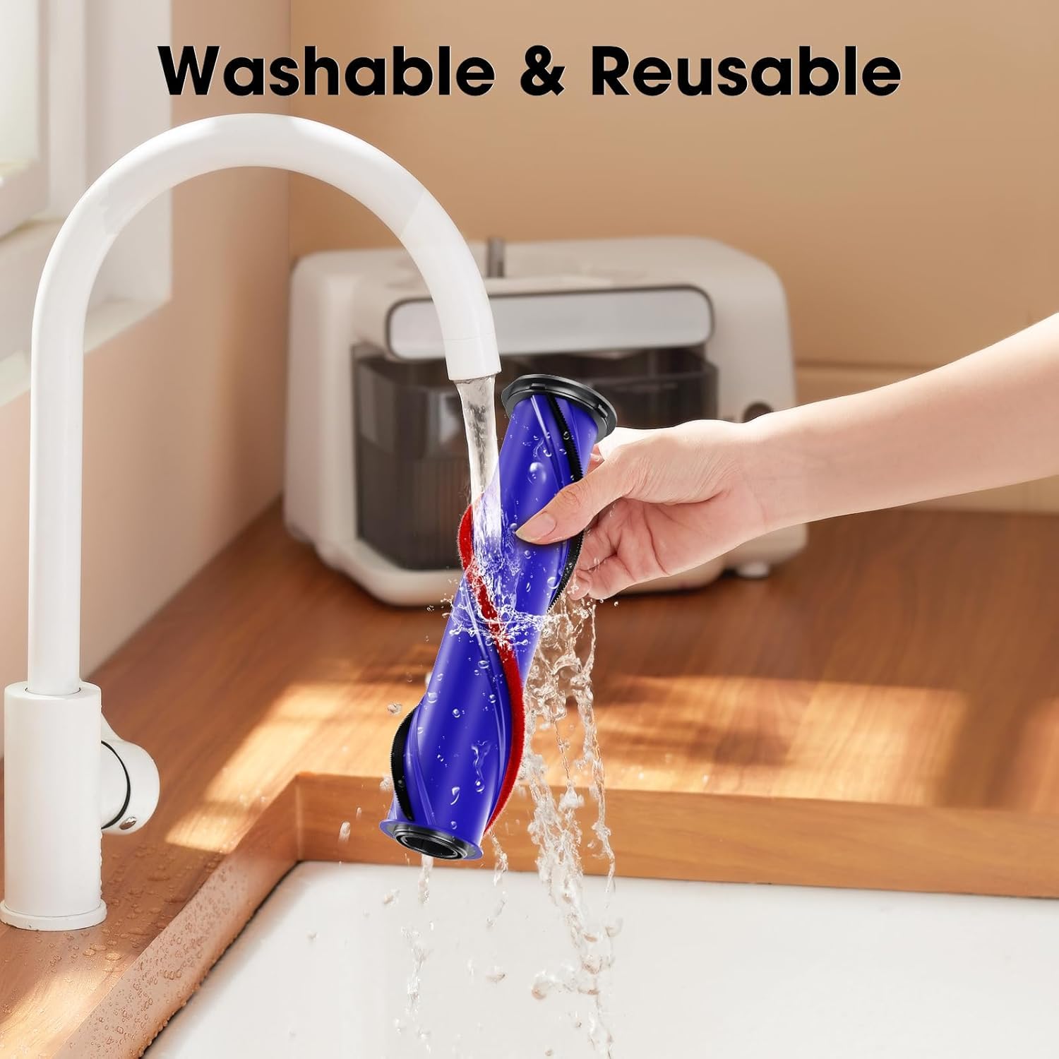 Electric Brush Compatible with Dyson V7, V8, V10, V11, V15 Vacuum Cleaner Attachment, Part Direct Drive Cleaner Head Turbine Floor Nozzle for Turbo Brush with Quick Release for Hard Floors