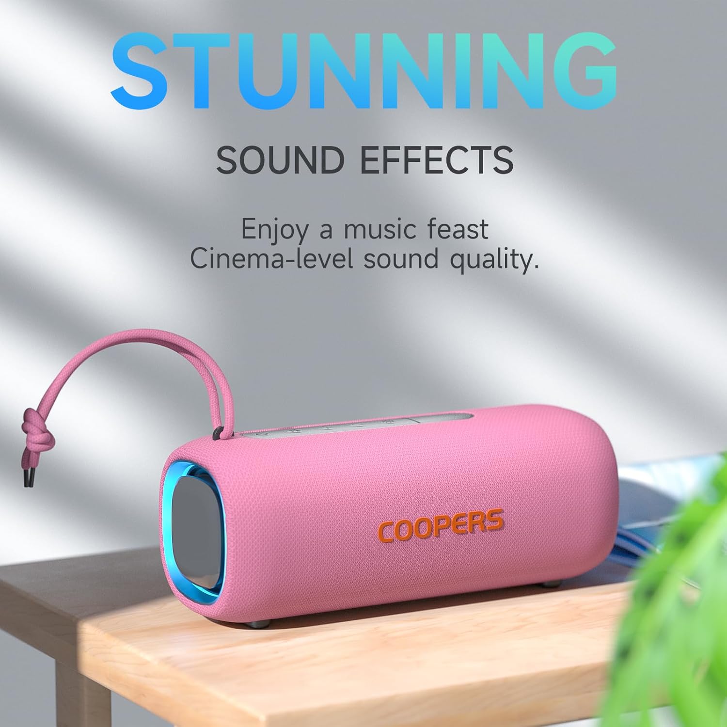 Portable Bluetooth Speaker, Wireless Bluetooth Speaker with Clear Loud Stereo Sound, IPX5 Waterproof Speakers with RGB Lights, BT5.3, Long Playtime, TWS Pairing for Home Outdoor Party Beach Travel - Image 2