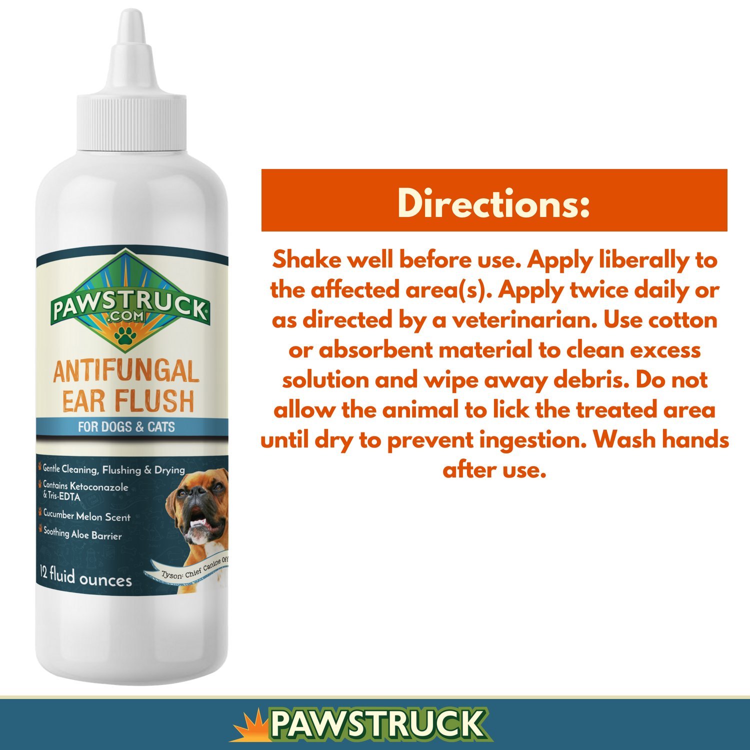 Pawstruck AntiFungal Ear & Skin Flush 1 Dog Ear Infection Treatment