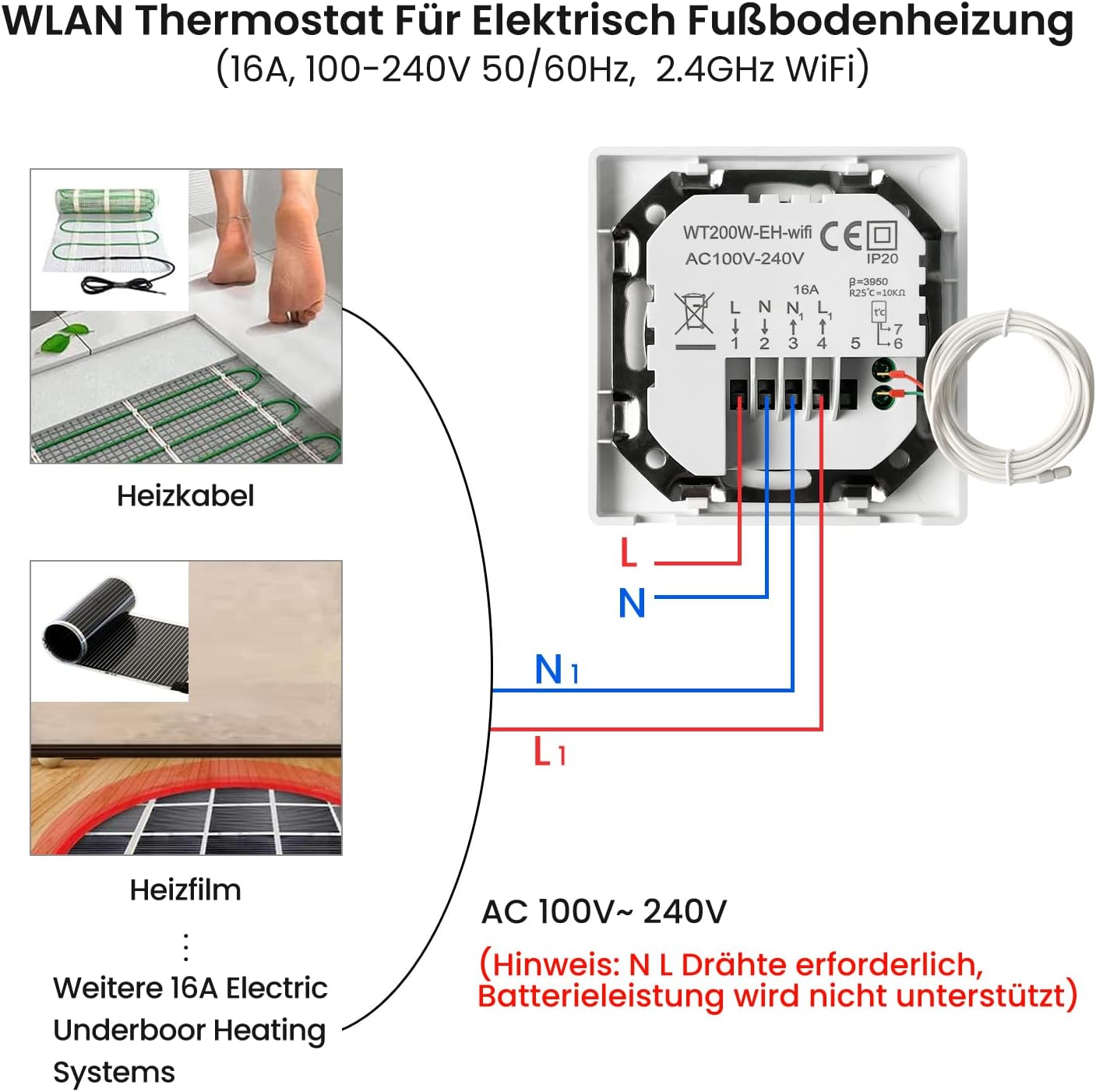 AVATTO Smart Thermostat Wiring Diagram