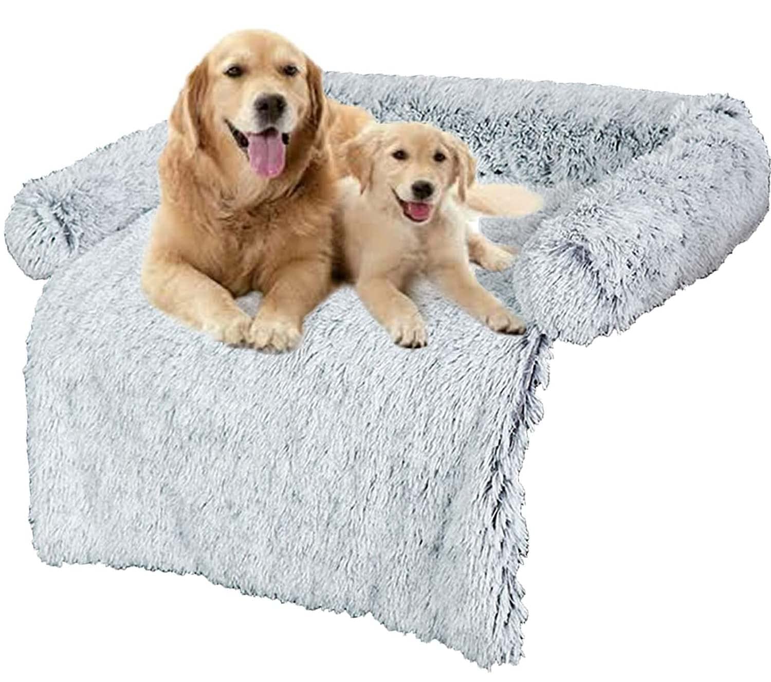 Sofá de felpa suave para perro, M L XL XXL XXXL Calmante Cama para perros, lavable para mascotas y alivio de la ansiedad, protector de muebles para perros y gatos