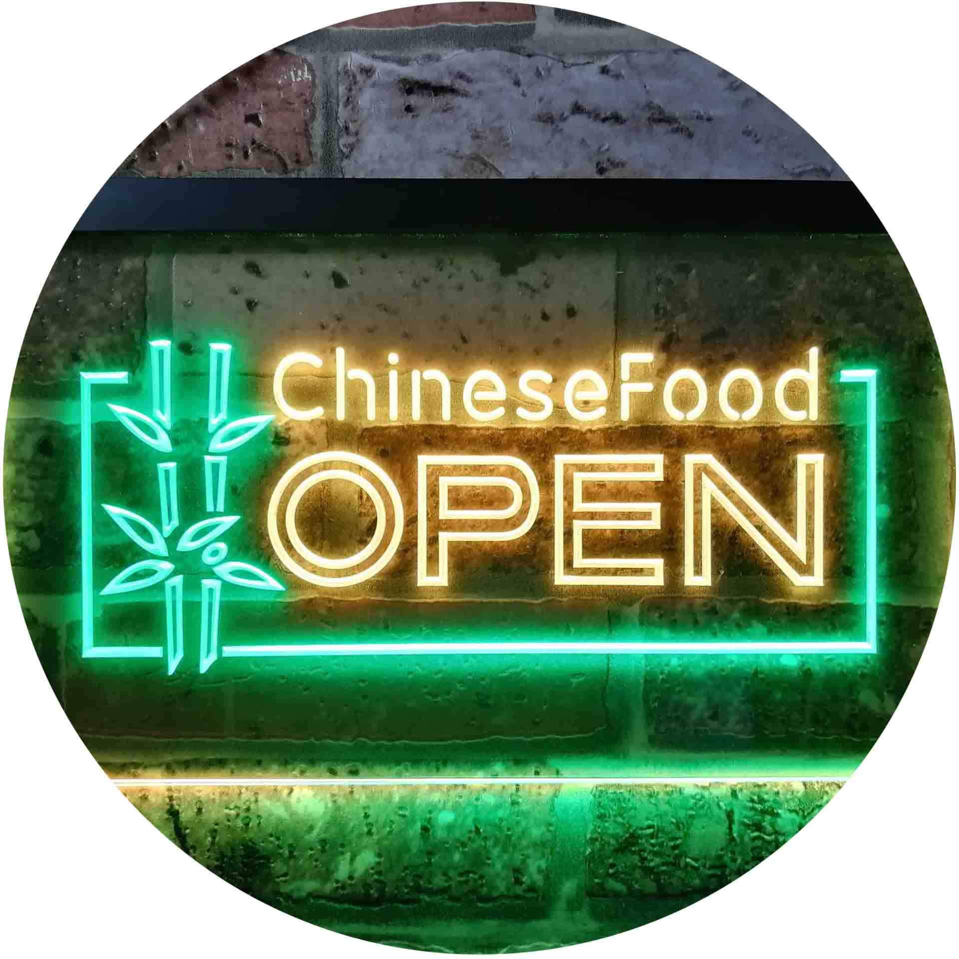ADVPRO Chinese Food Restaurant Open Dual Color LED Neon Sign Green & Yellow 600 x 400mm st6s64-i0013-gy — image 1