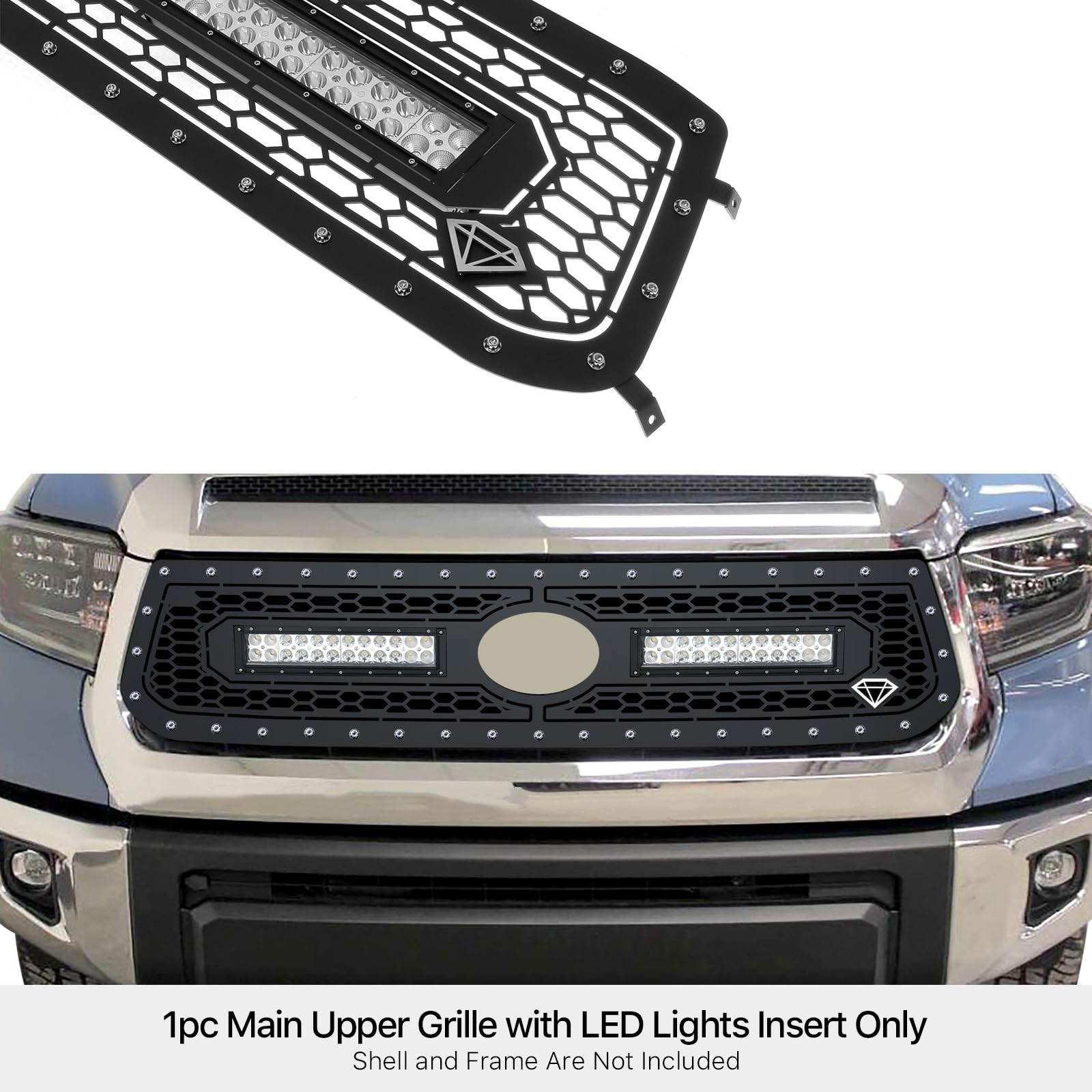 APS Compatible with Toyota Camry 2002-2006 Main Upper Stainless Steel Black Billet Grille Grill Insert S18-H08358T : APS Black OE Style Nerf Bars Running Boards Compatible