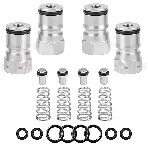 MRbrew 2 Pair Ball Lock Keg Post, Stainless 304 Homebrew 19/32’’-18 Co2 Gas kegerator Beer Liquid Cornelius Corny Poppet Spring Spare Sealing O-ring Keg Posts Kit for Brewing Quick Disconnect Fitting