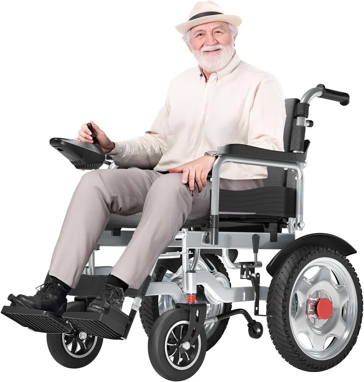 Electric Wheelchairs for Adults, Foldable Electric Wheelchair, Travel Folding Portable Mobility Scooter, Motorized Wheelchairs for Seniors, Lightweight Compact Fold Power Wheelchair