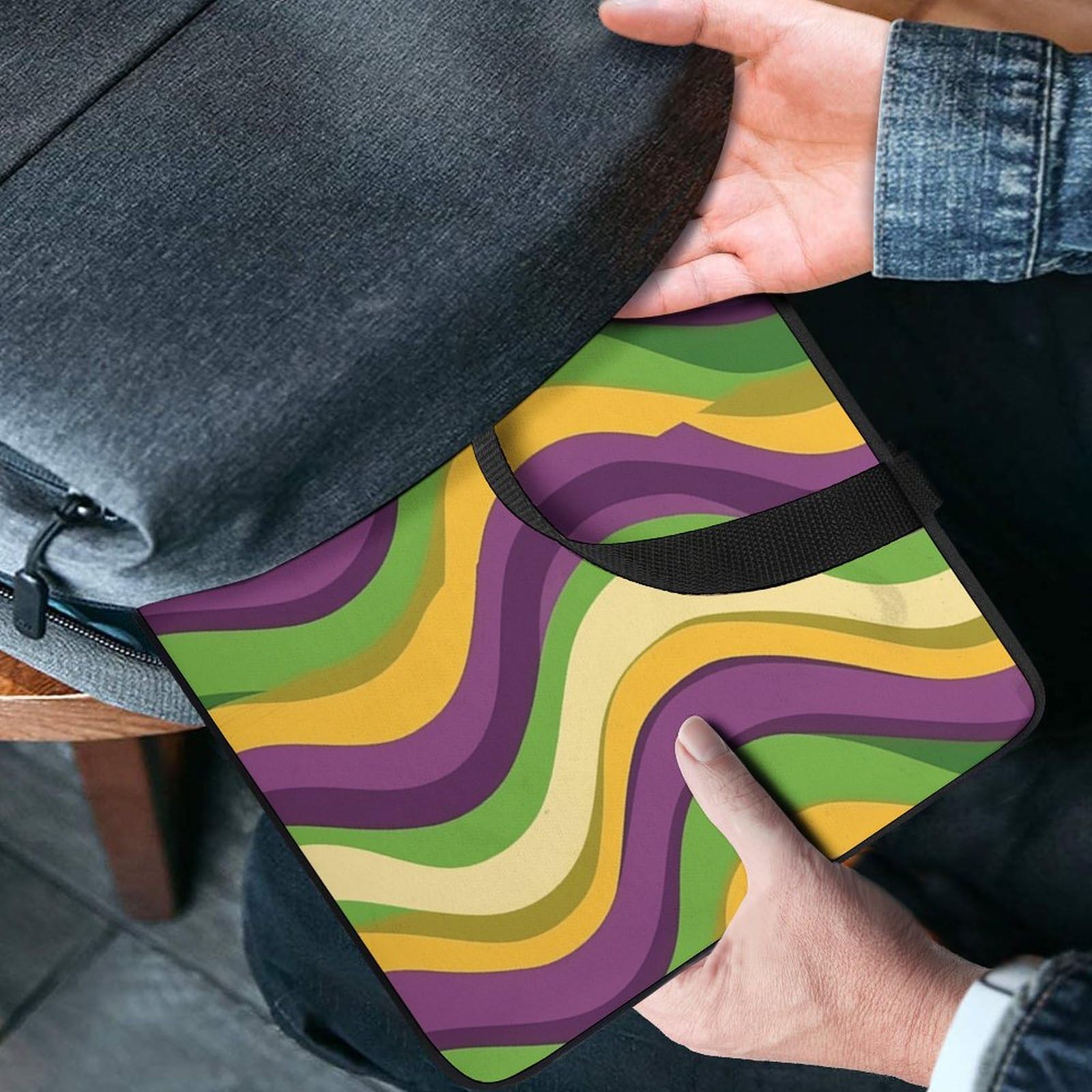 Borsa per computer portatile Borsa per computer portatile Motivo a righe ondulate Cartella stampata per Tablet Laptop Custodia da trasporto