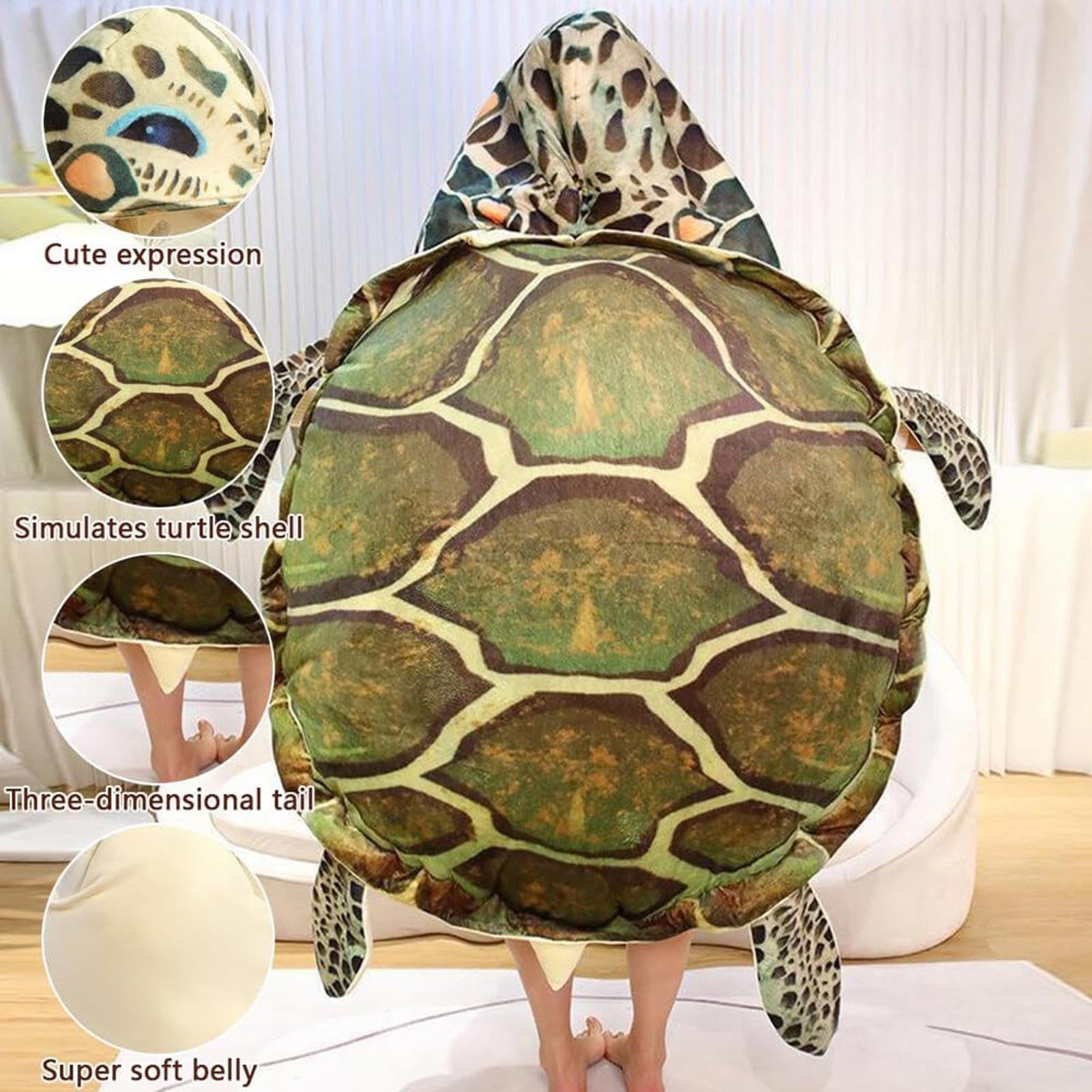 Tragbare, Turtle Shell Kissen, Cartoon Turtle Shell Plüschtier, weich und | Schlafkissen, Kinder Zimmer, Plüschkissen, Wohnzimmer für Kinder, Wohnzimmer, Schlafzimmer, Arbeitsbereich, Spielzimmer