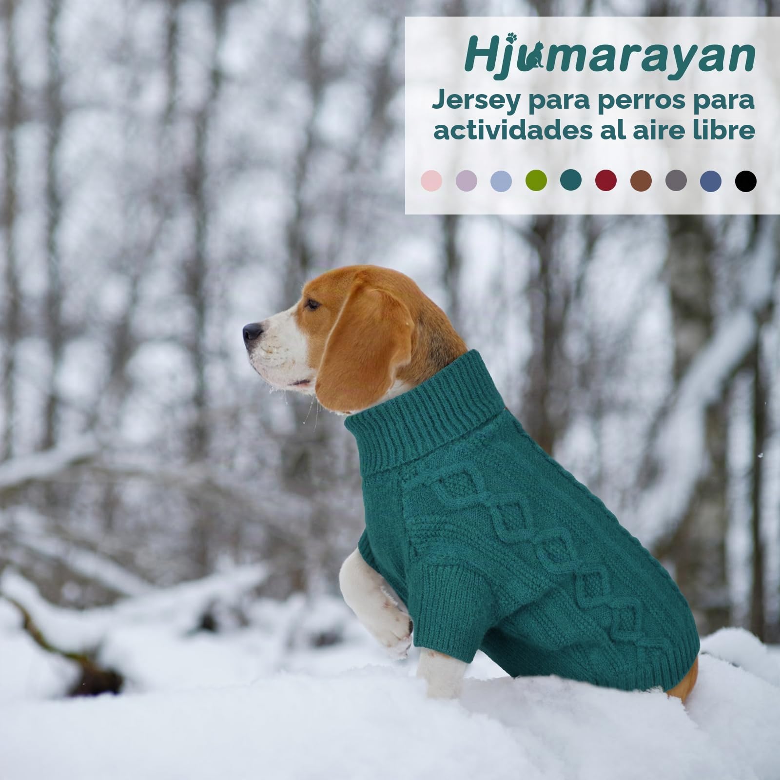 Jersey de punto para perros grandes, ropa cálida para mascotas para invierno al aire libre, suéter suave y grueso para Pit Bull, Lean Lab, Border Collie, verde pavo real, XXL
