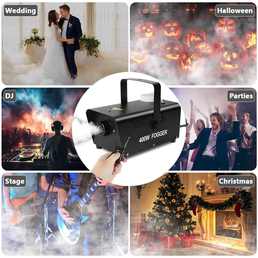 HOTUT Nebelmaschine,Fog-Machine mit Funkfernbedienung,Rauchmaschine,500 WATT Stabil & Tragbar,Smoke Machine,Nebelhersteller perfekt für Hochzeiten, Halloween und Bühnenshows