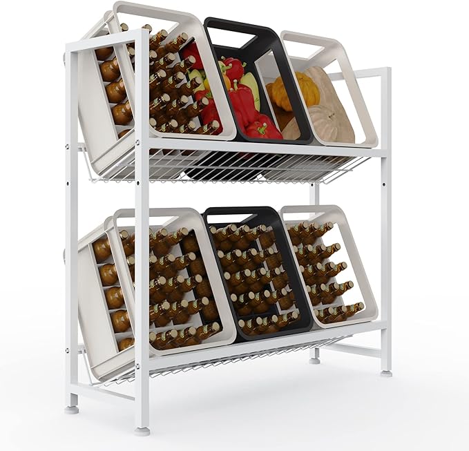 Rebonique Getränkekistenregal Für 6 Kisten - Metall Regal 104x33x83cm Bis 150kg Pro Ebene